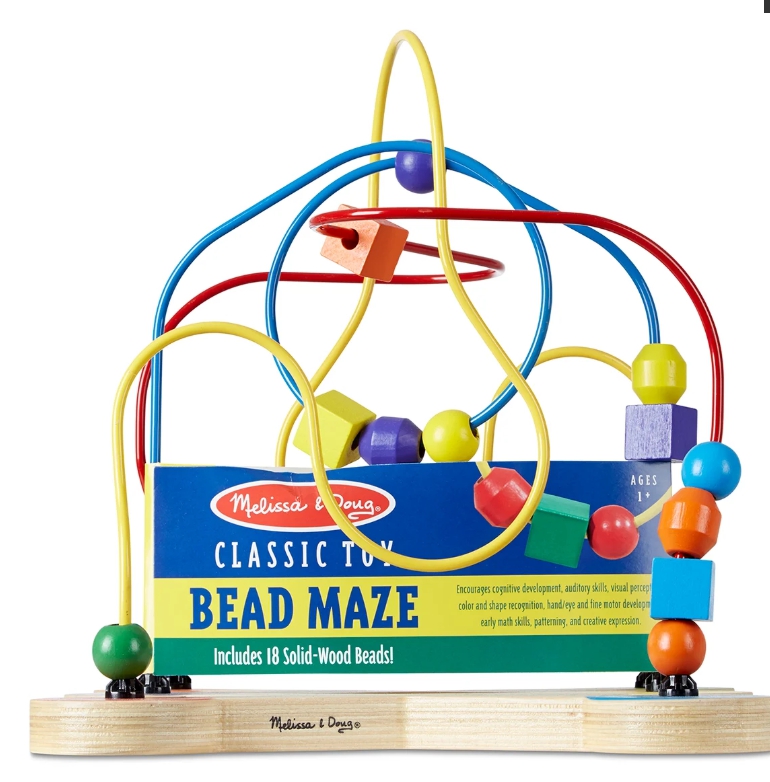 ชุดของเล่นไม้เมซ ส่งเสริมการบังคับมือกับสมอง และทักษะการสังเกตุรูปร่าง Bead Maze Melissa&Doug,รุ่น 2281 ของเล่นเสริมพัฒนาการ, ของเล่น