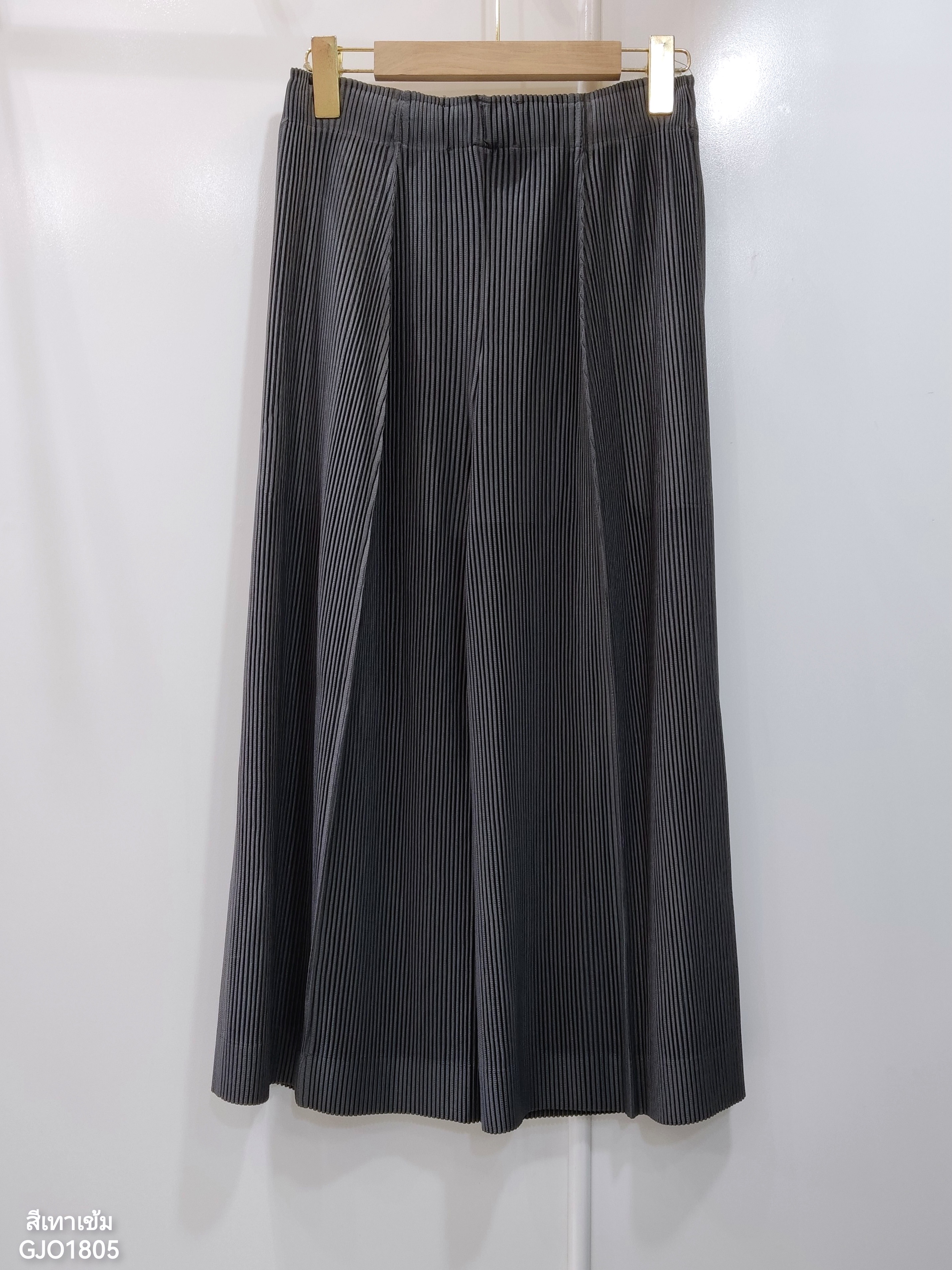 ยาว 32 นิ้ว 2MUAY รุ่น GJO1805 กางเกงพลีทคุณภาพ THICK WIDE LEG PLEATED PANTS 9 สี FREE SIZE