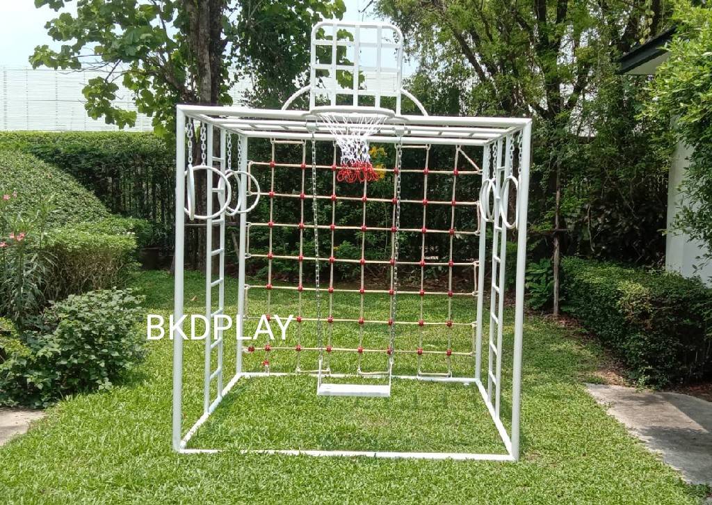 ลูกเต๋าปีนป่าย ชุดรวมปีนป่ายสี่เหลี่ยมA2 ปีนป่ายเชือก พร้อมบาร์โหน บาร์ไต่ ชิงช้า เครื่องเล่นสนามเหล็ก เครื่องเล่นสนามกลางแจ้ง OutdoorPlayground