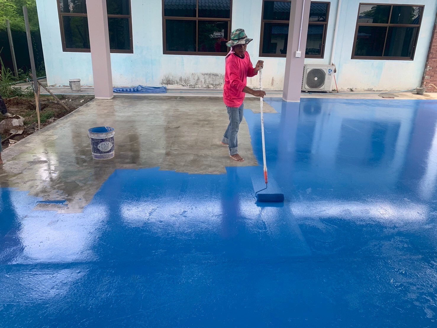 งานก่อสร้างอาคารกิจกรรมหน้าเสาธงศูนย์พัฒนาเด็กเล็ก