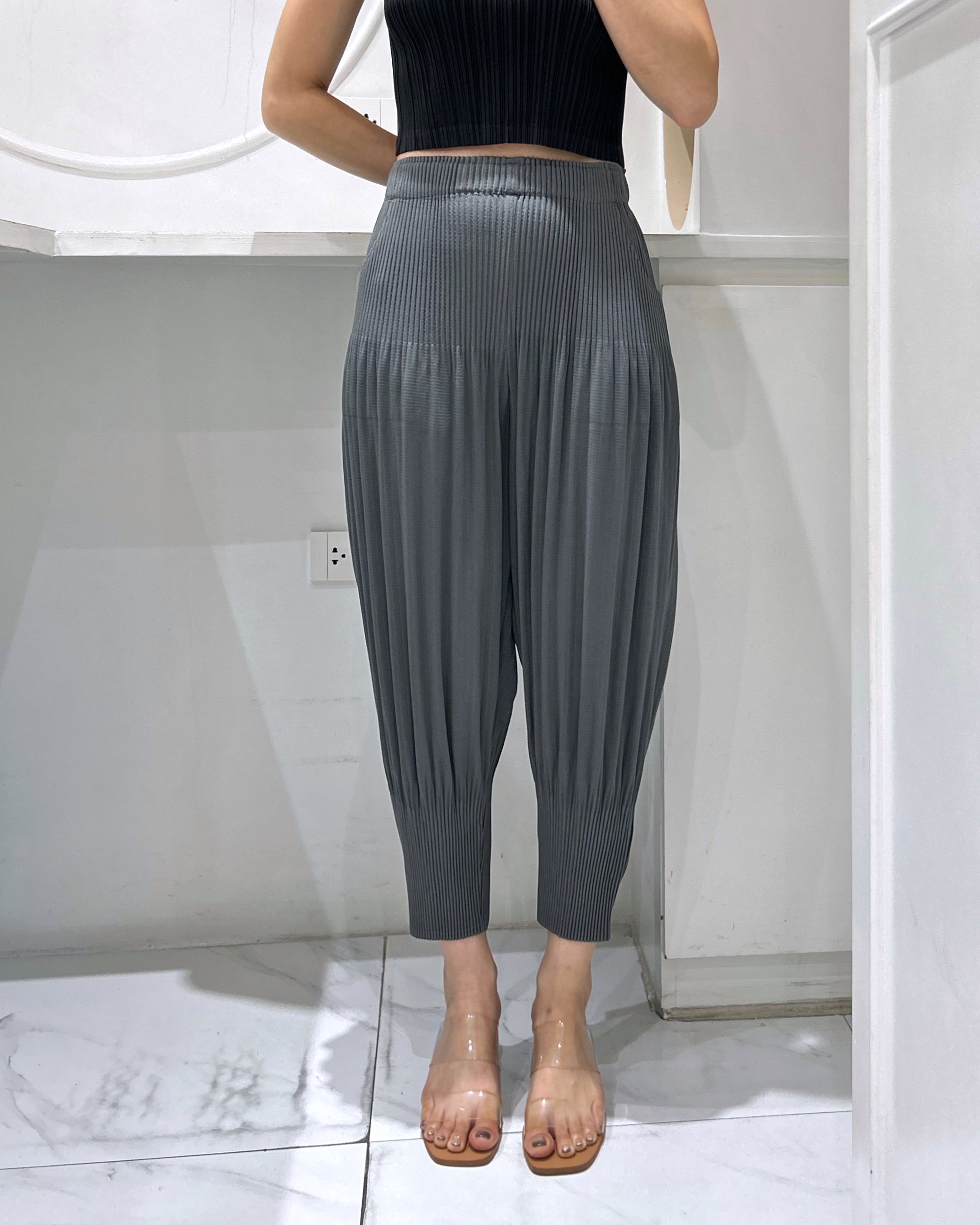 ยาว 35 นิ้ว 2MUAY รุ่น GA8746 กางเกงพลีทคุณภาพ THICK FUFFY PLEATED PANTS 8 สี FREE SIZE