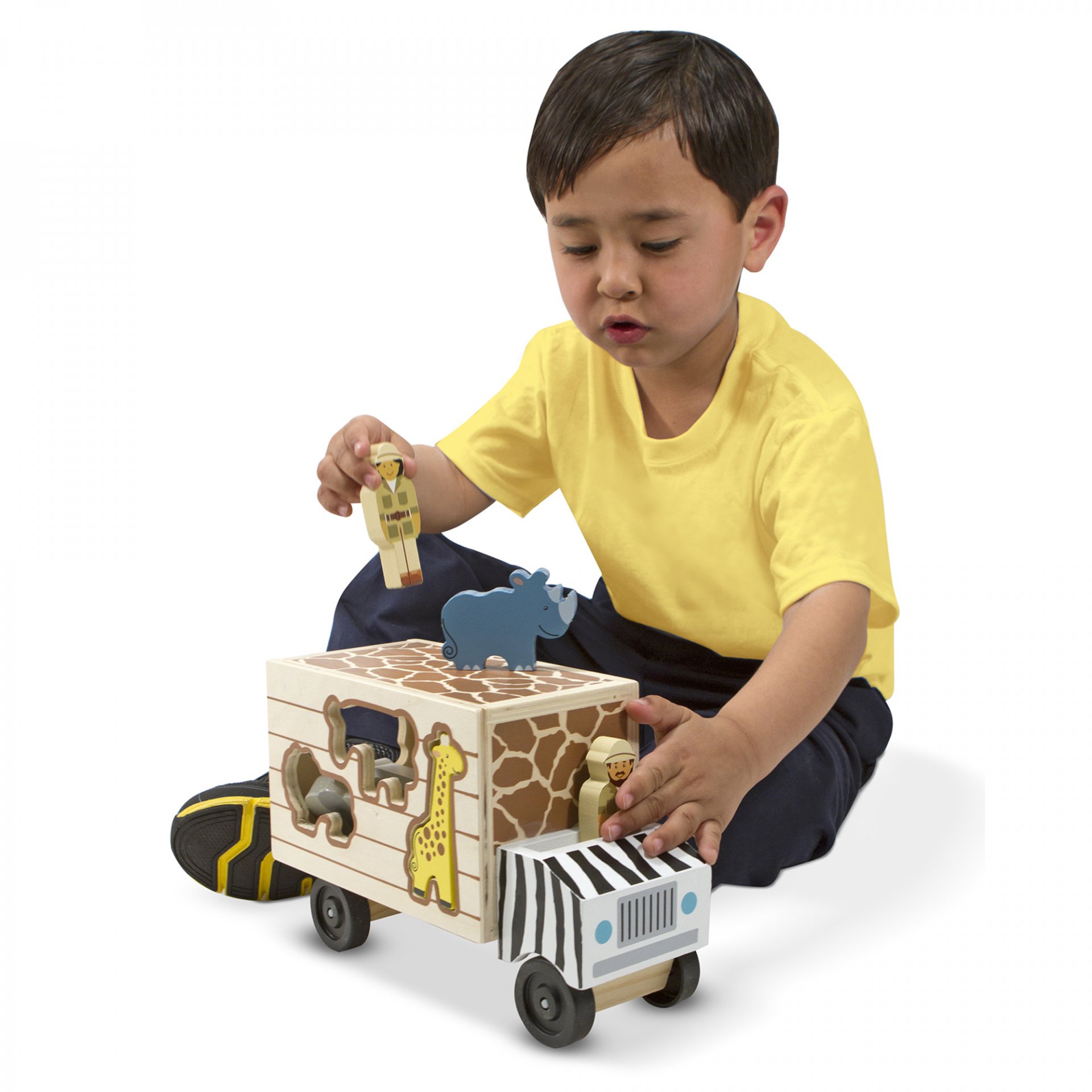 บล็อกหยอดรูปสัตว์ Melissa & Doug Animal Rescue Shape Sorting Truck รุ่น 5180 ของเล่นเสริมพัฒนาการเด็ก