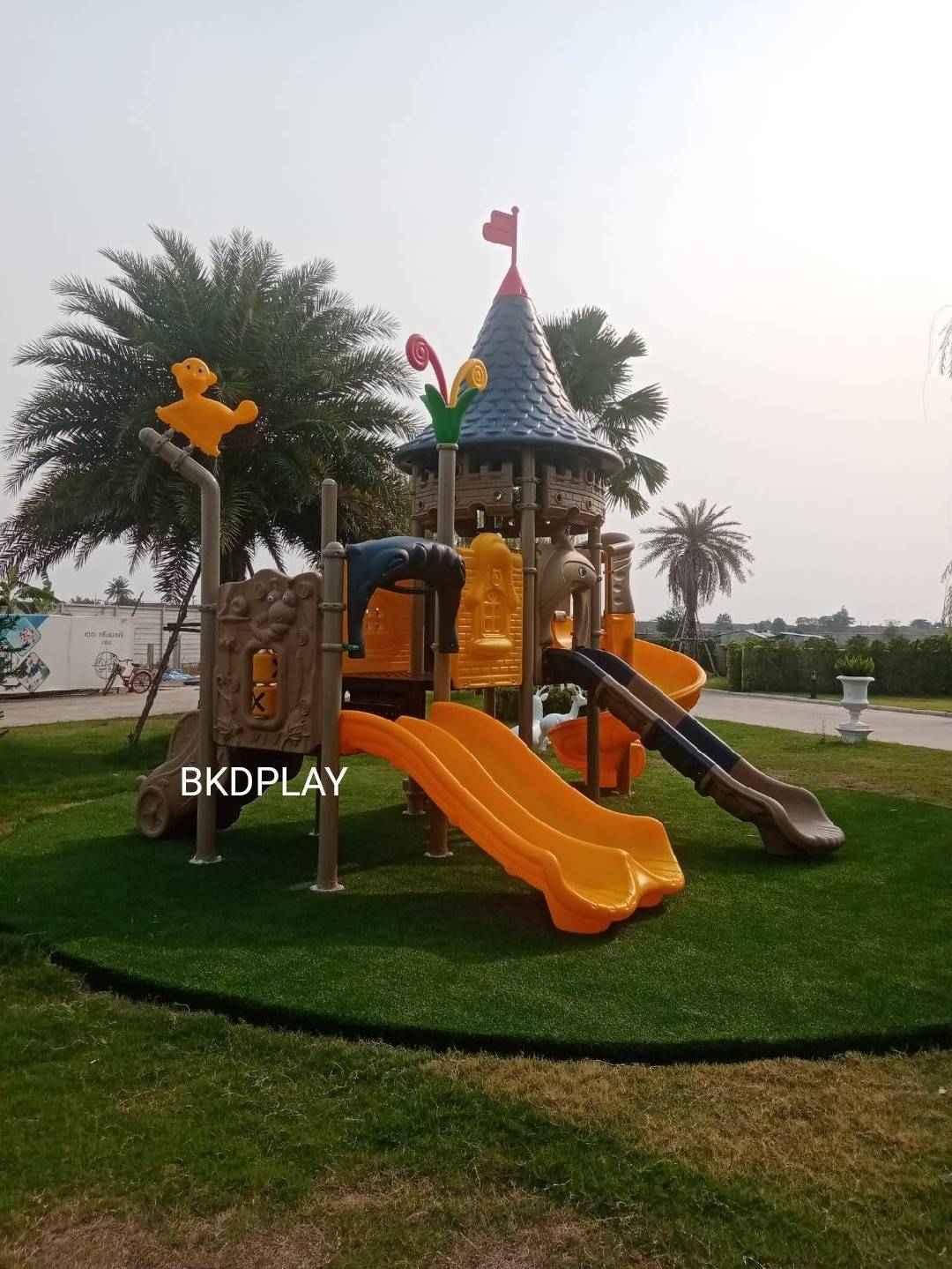 เครื่องเล่นสนามกลางแจ้ง ชุด ปราสาทแฮรี่, ครุภัณฑ์สนามเด็กเล่น, สพฐ,โครงการโรงเรียนประชารัฐ ศูนย์พัฒนาเด็กเล็ก playground,สไลเดอร์,ของเล่นเสริมพัฒนาการ,เครื่องเล่นสนาม, สนามเด็กเล่น