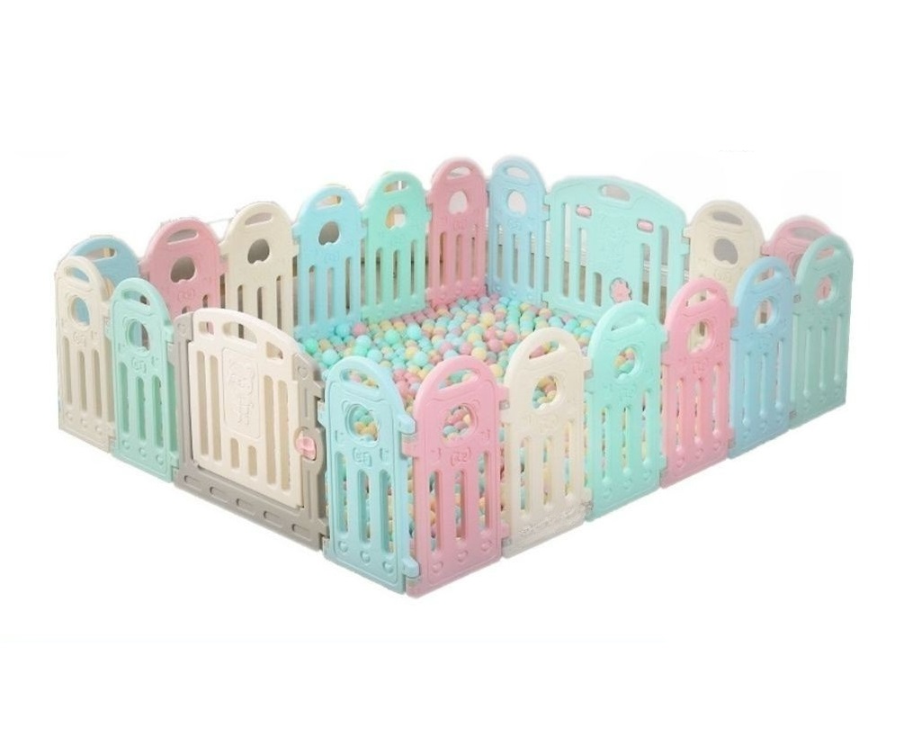 คอกกั้นเด็ก, สีหวานพาสเทล ,รั้วกั้นเด็ก, พลาสติก มีประตูปิดเปิด, บ่อบอล สินค้าพร้อมส่ง คิดค่าส่งตามจริง
