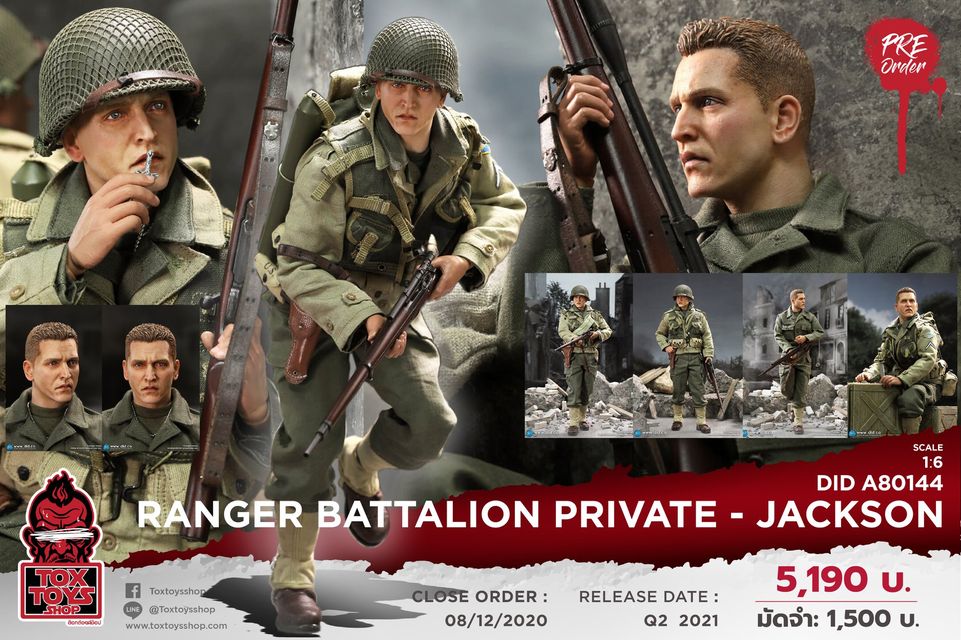 [สั่งจอง]DID A80144 1/6 : WWII US 2nd Ranger Battalion Series 4 Private - Jackson