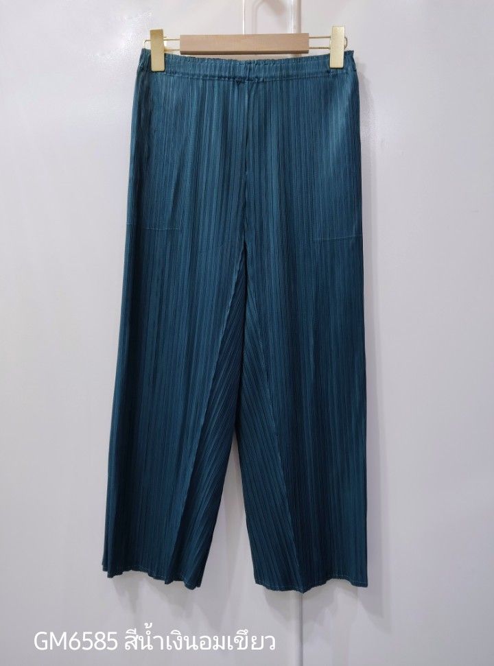 ยาว 31.5 นิ้ว 2MUAY รุ่น GM6585 กางเกงอัดพลีท STRAIGHT LEG PLEATED PANTS 15 สี FREE SIZE