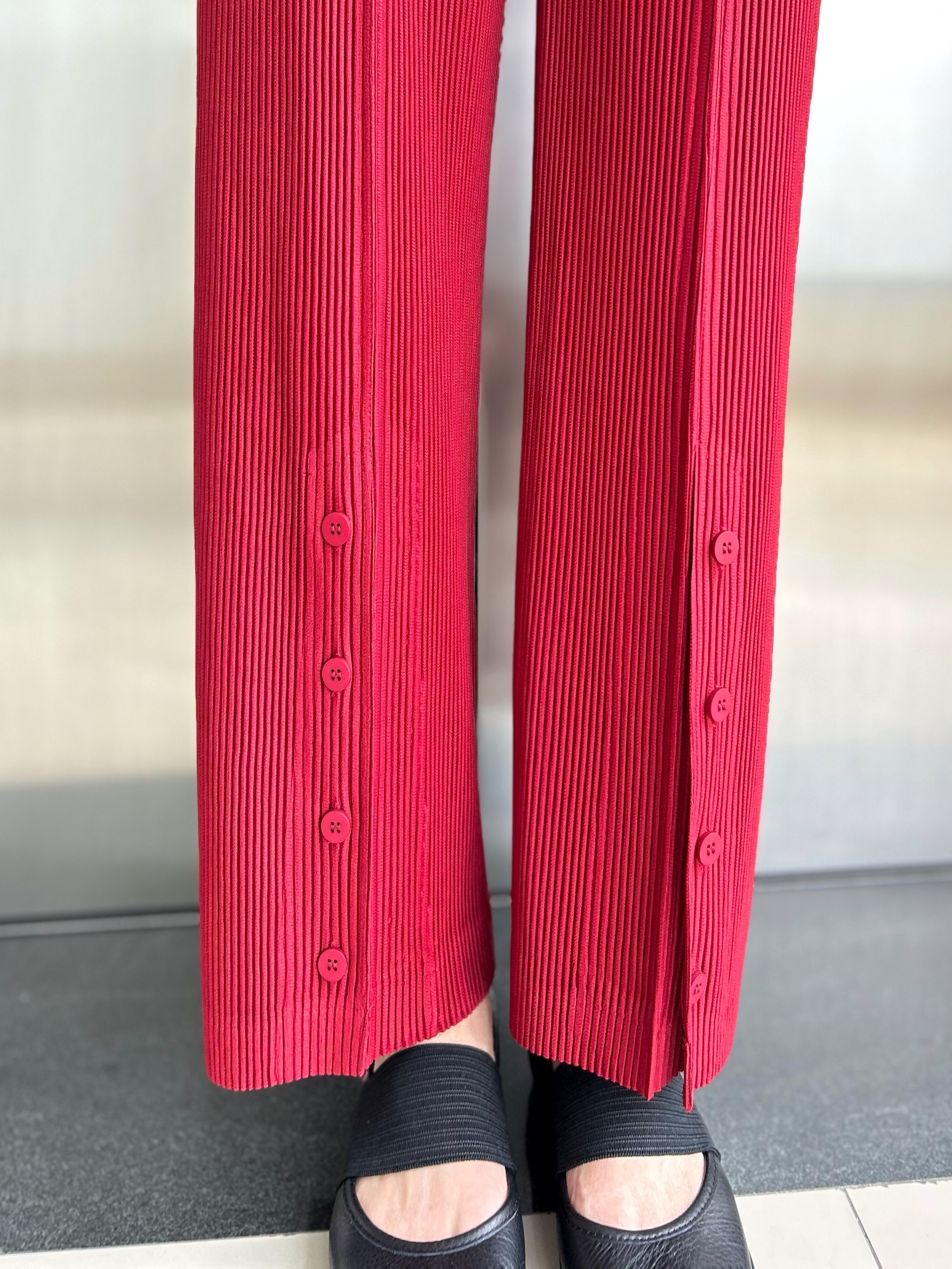 ยาว 38.5 นิ้ว 2MUAY รุ่น GJO1871 กางเกงพลีทคุณภาพ THICK STRAIGHT LEG SPIT FRONT PLEATED PANTS 10สี FREE SIZE