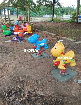 เครื่องเล่นสนามกลางแจ้ง, ม้าหมุนรวมสัตว์ 6ที่นั่ง, ม้าหมุนพลาสติก ของเล่นเด็ก พร้อมส่ง