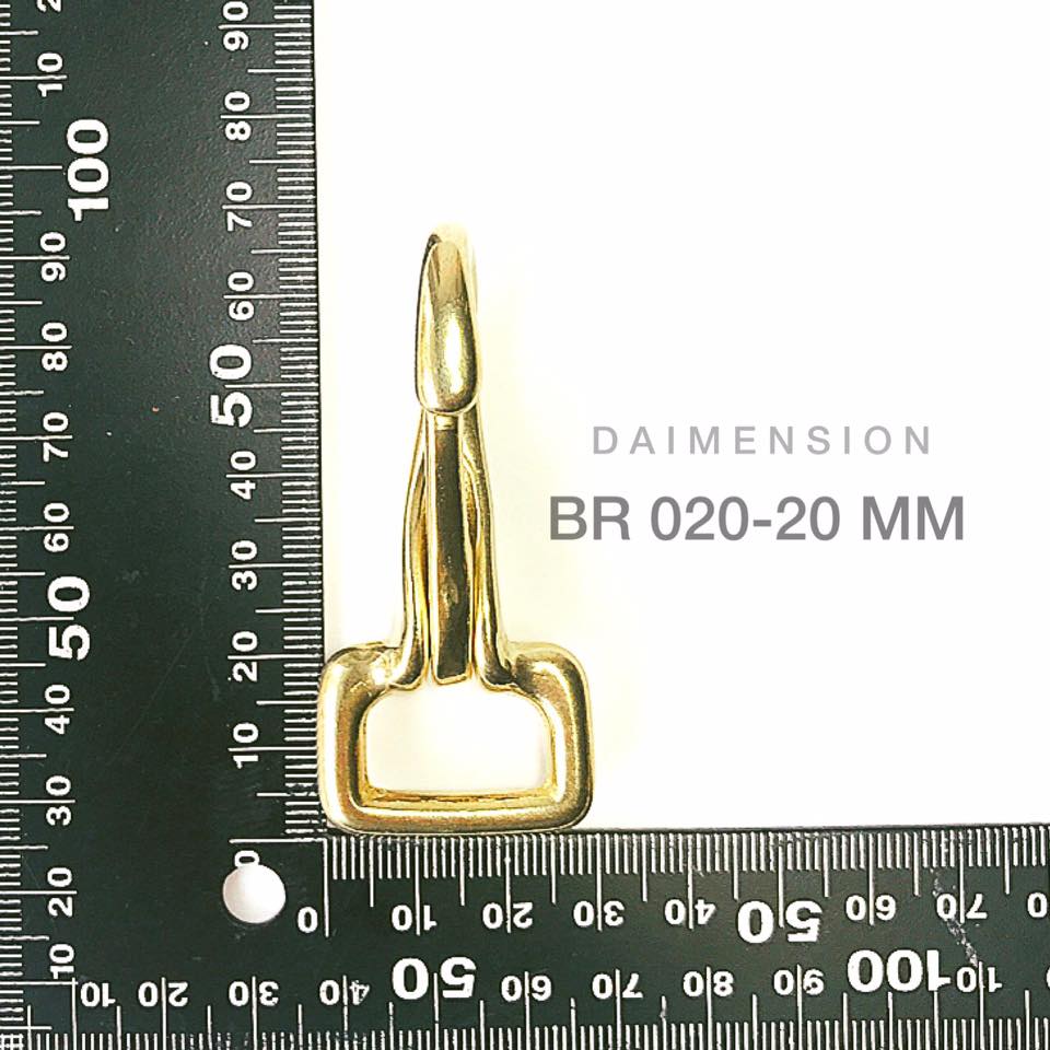 ฺBR020 ตะขอเกี่ยวกระเป๋า ห่วงสี่เหลี่ยม ทองเหลืองแท้ leatherbrass**ราคาต่อชิ้น**