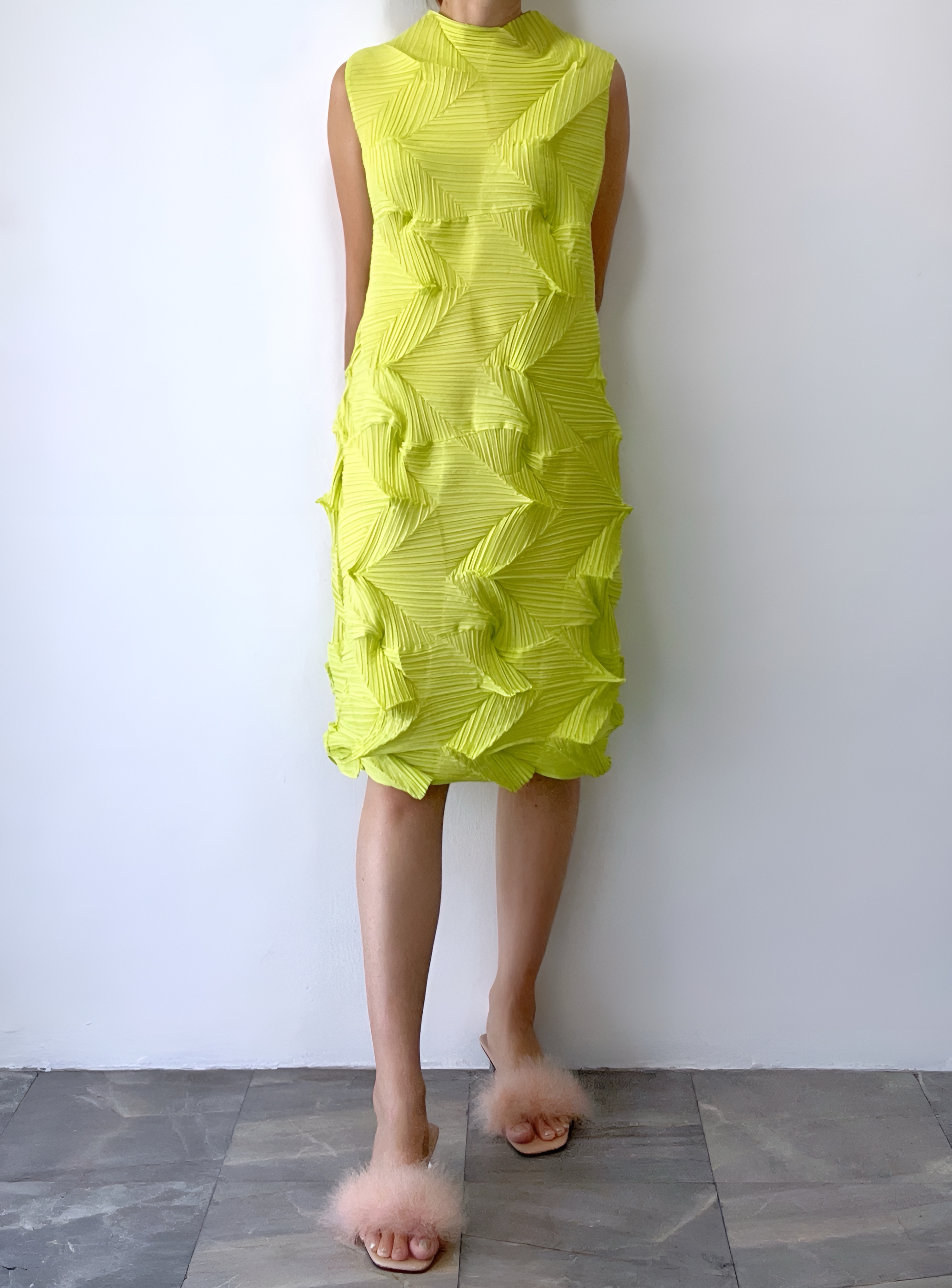 สีใหม่! 2MUAY รุ่น GJO6613-9 เดรสพลีทคุณภาพ SLEEVELESS ZIGZAG PLEATED DRESS 9 สี FREE SIZE