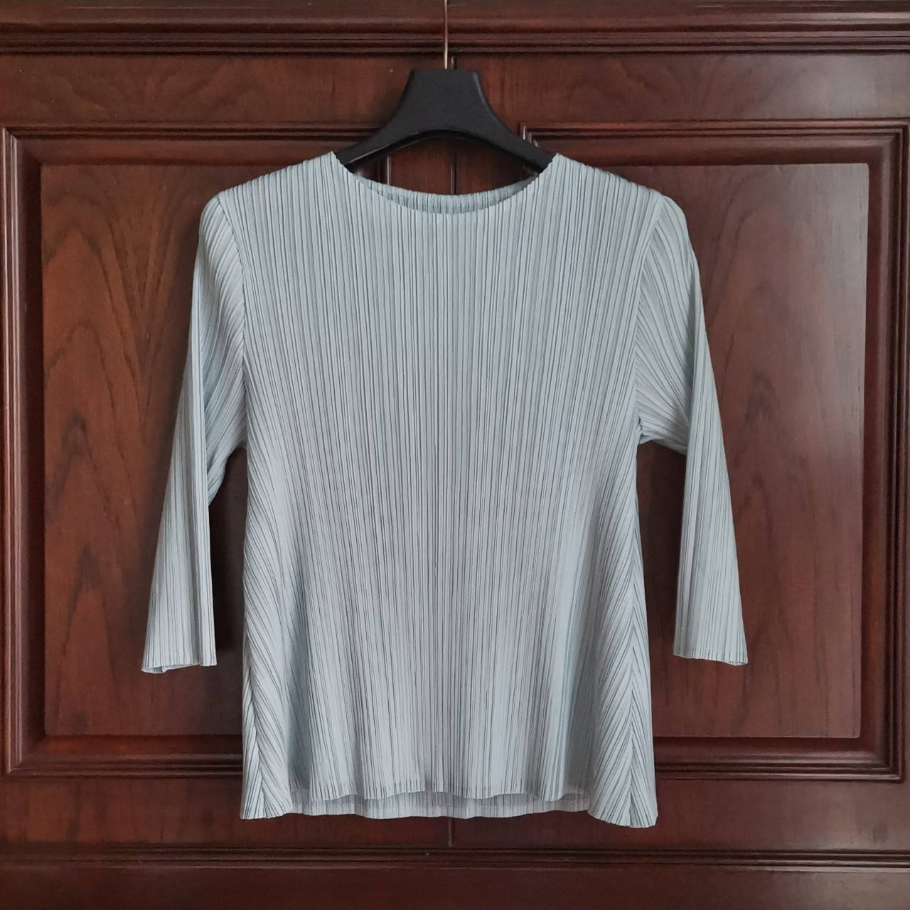 2MUAY รุ่น GJO7097 เสื้ออัดพลีทงานคุณภาพ FLARED PLEATED TOP สีดำ FREE SIZE