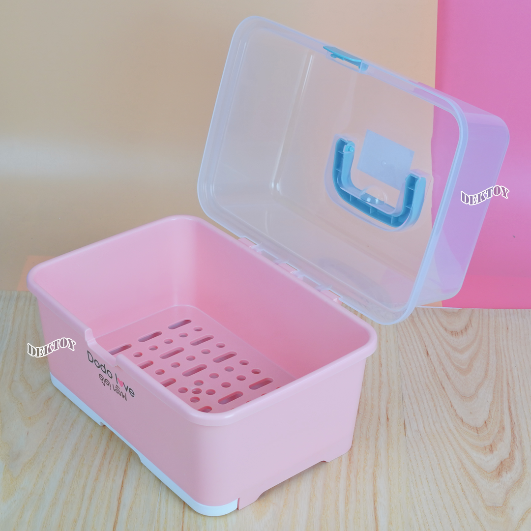 DODOLOVE ดูดูเลิฟ กล่องเก็บขวดนม พกพา มีหูหิ้ว ฝาล็อคแน่น มีก้านสำหรับผึ่งขวดนม