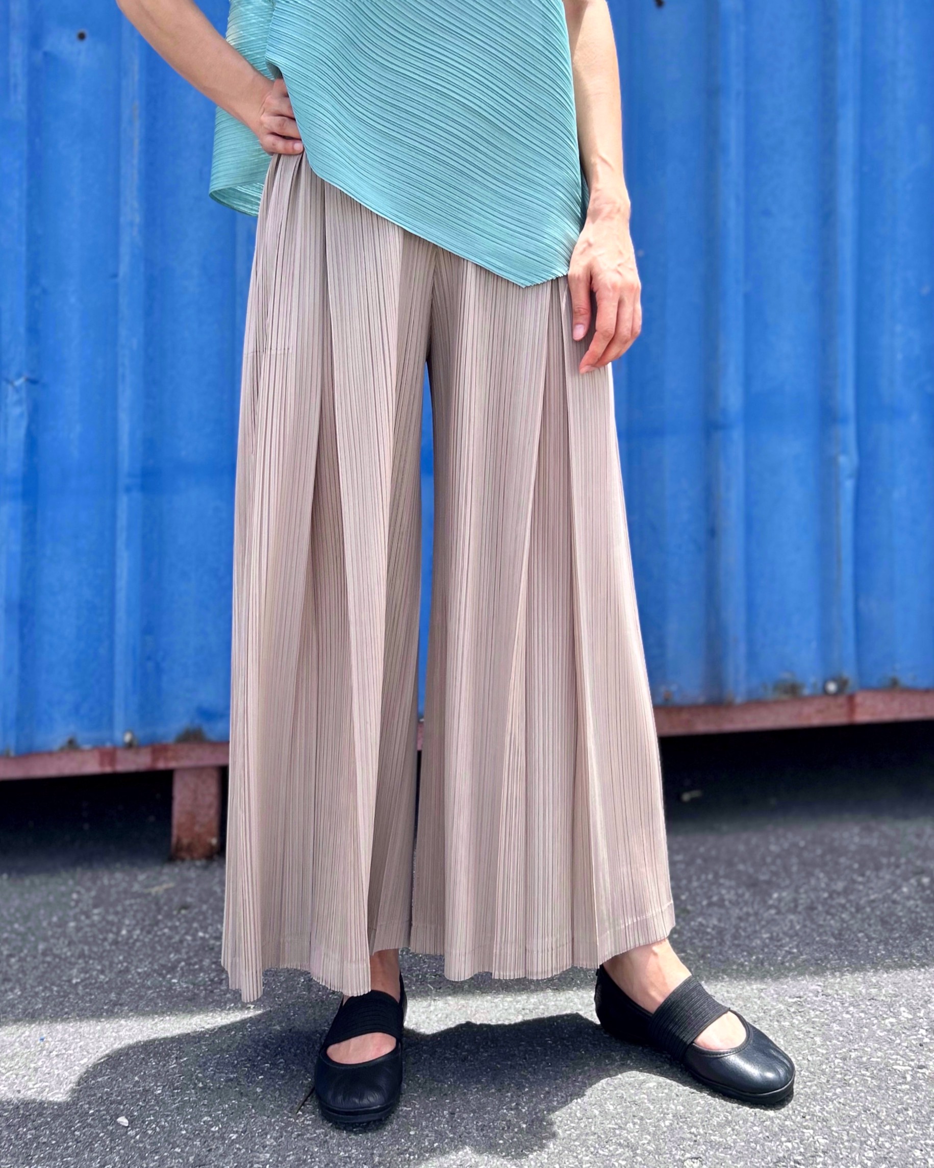 ยาว36นิ้ว! 2MUAY รุ่น GJO10237 กางเกงพลีทคุณภาพ FLOWY WIDE LEG PLEATED PANT 9 สี FREE SIZE