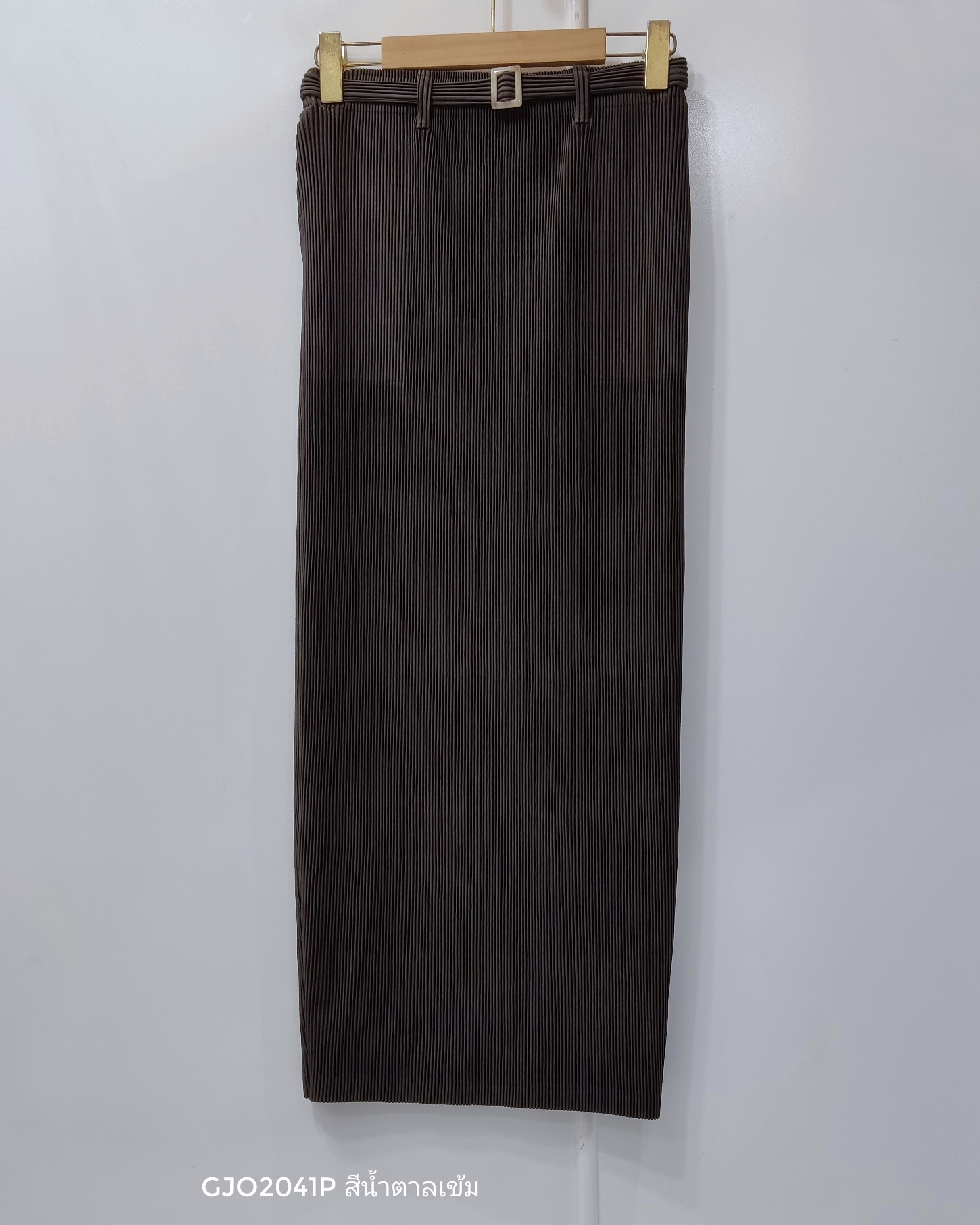 2MUAY รุ่น GJO2041P กระโปรงอัดพลีท THICK PENCIL PLEATED SKIRT 4 สี FREE SIZE