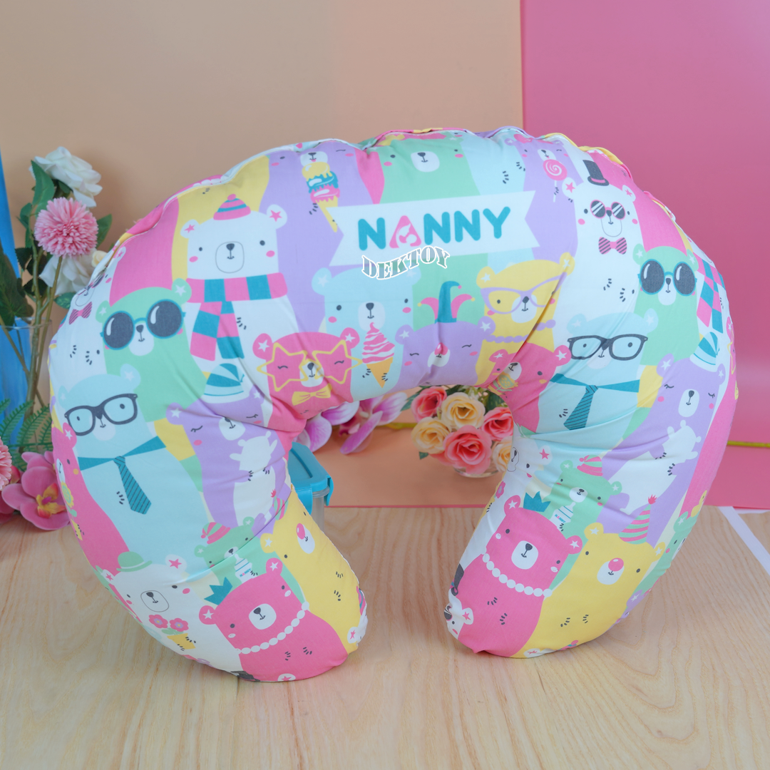 NANNY แนนนี่ หมอนรองให้นมลูกพร้อมปลอกแนนนี่ ลายN341