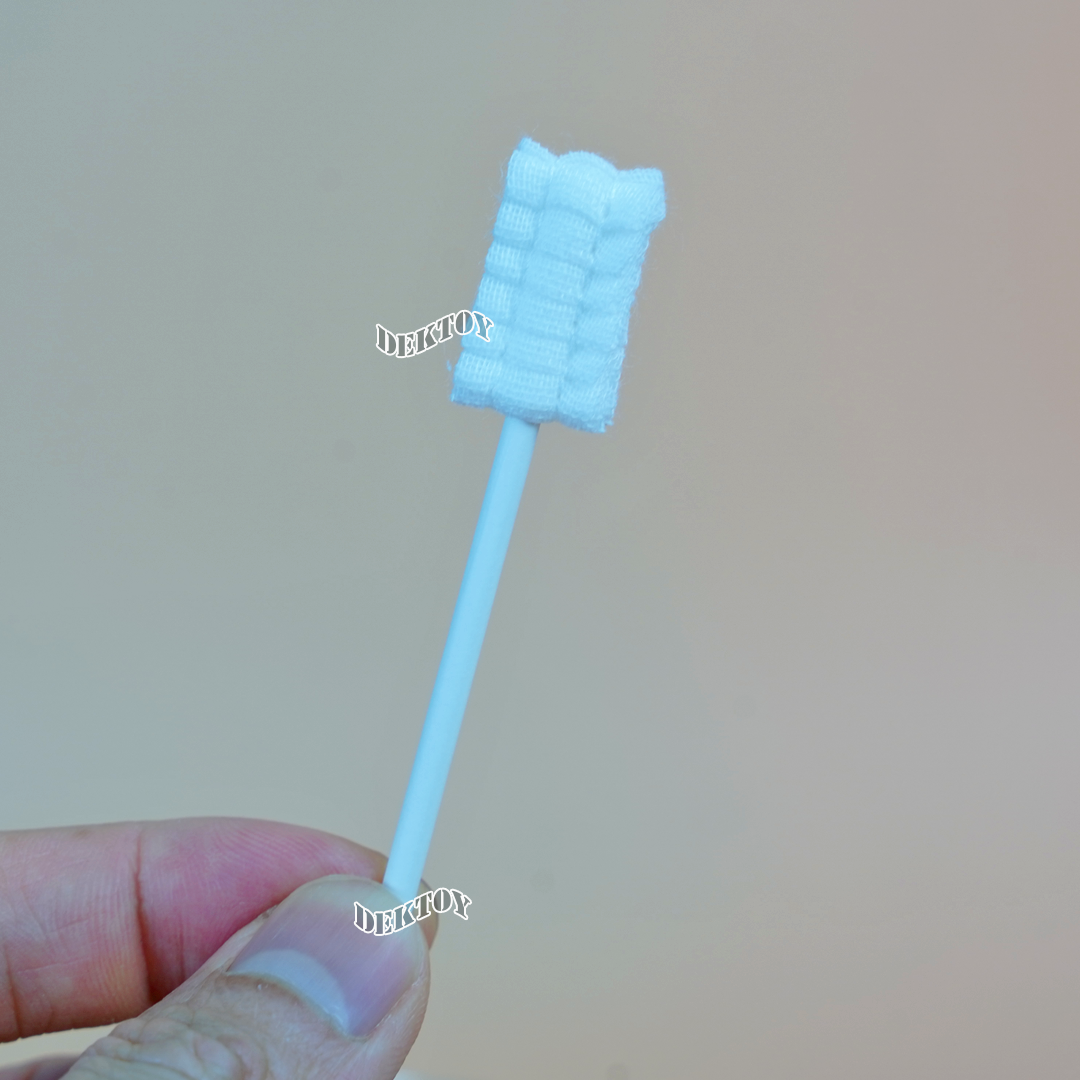 Papa baby ผ้าก๊อซเช็ดลิ้นทารก ผ้าก๊อซพันไม้สเตอไรส์ หัวแบน (1กระปุก บรรจุ 30 ชิ้น)