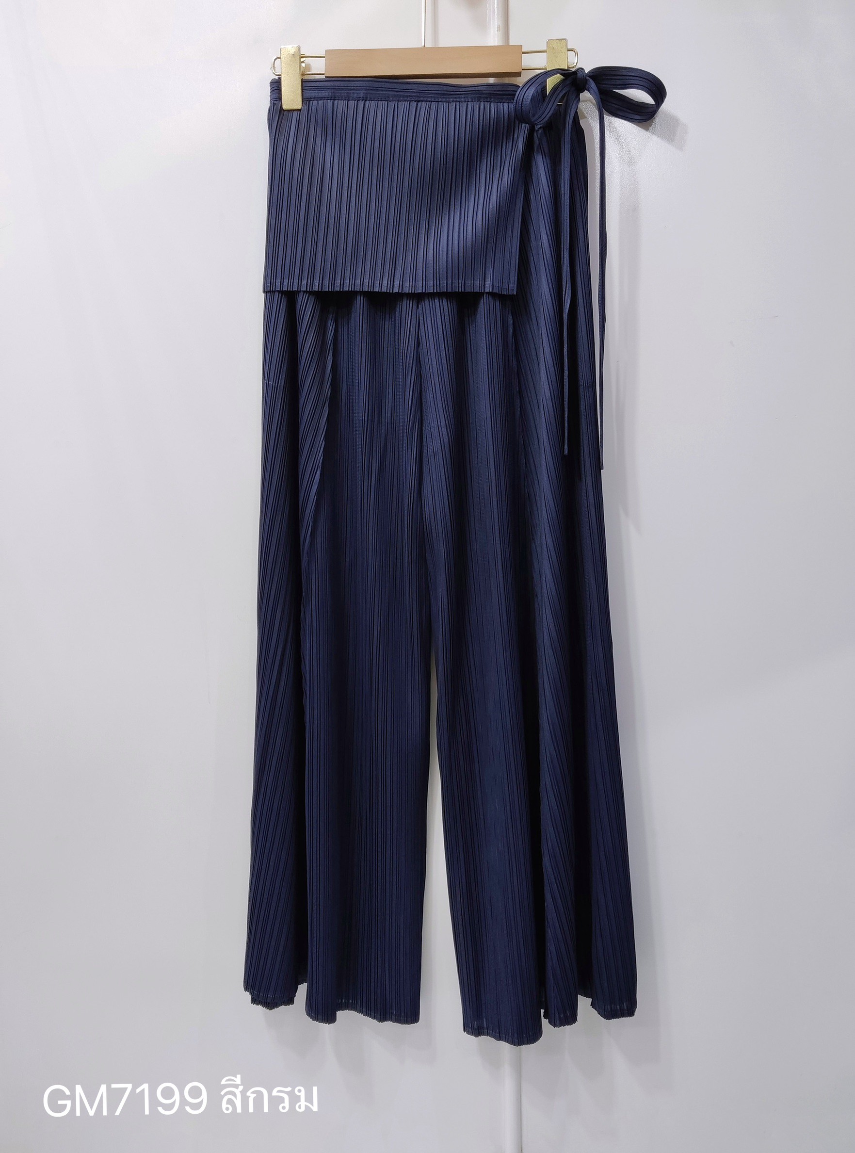 ยาว 38 นิ้ว 2MUAY รุ่น GJO7199 กางเกงอัดพลีท WRAP WIDE-LEG PLEATED PANTS 3 สี FREE SIZE