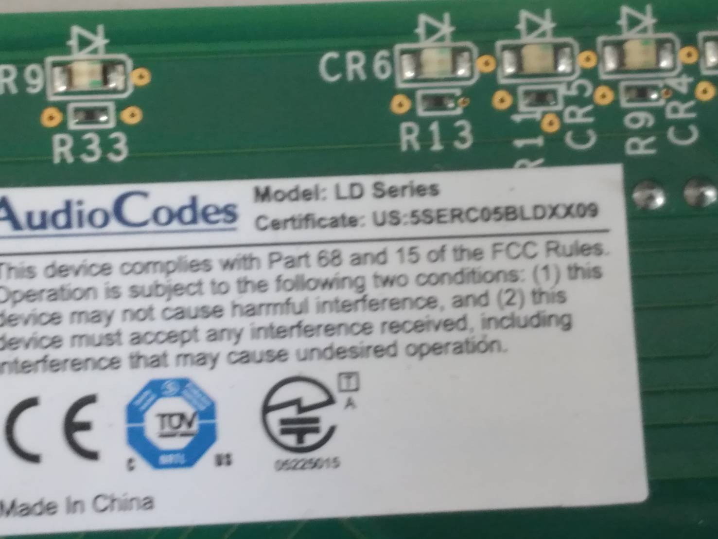 AudioCodes SmartWORKS LD series LD809-eh PCIe 910-0701-003