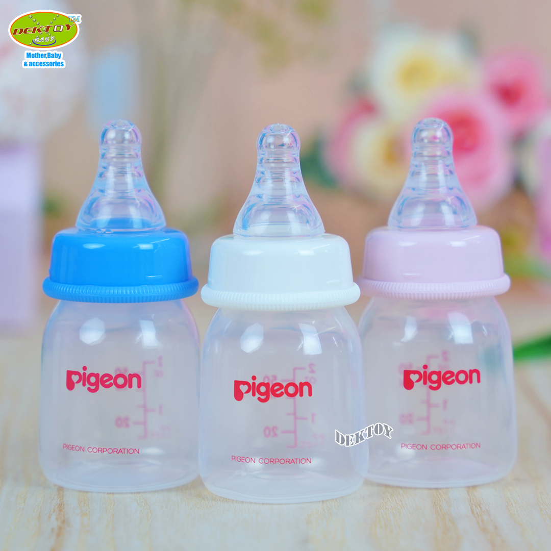 1 ขวด Pigeon พีเจ้น ขวดนมพีเจ้น PP 2 ออนซ์ คอมาตรฐาน พร้อมจุกนมเสมือนนมมารดา รุ่น มินิ size S