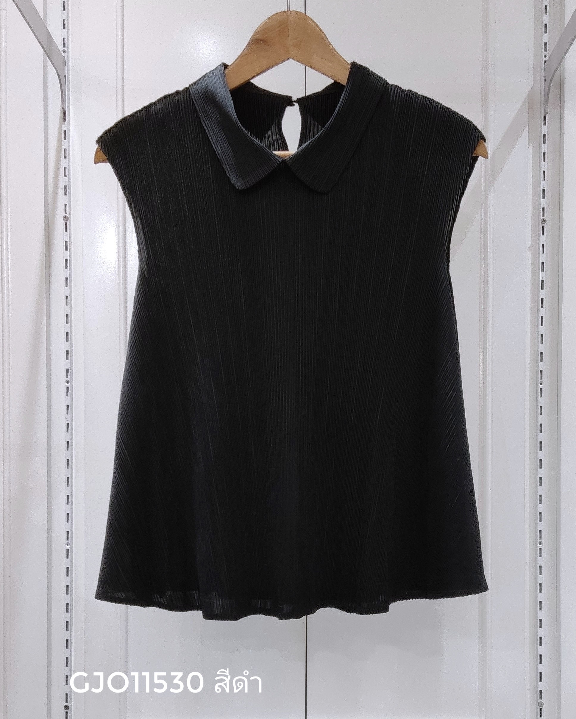 2MUAY รุ่น GJO11530 เสื้ออัดพลีท PETER PAN COLLAR PLEATED TOP 10 สี FREE SIZE