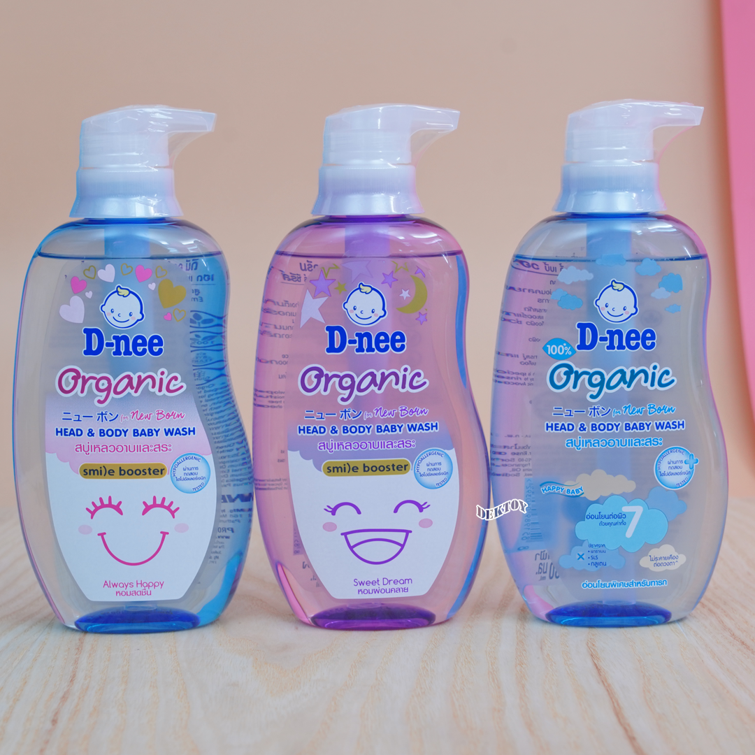 D-nee organic ดีนี่ ออร์แกนิค สบู่เหลวอาบและสระผม ฟอร์นิวบอร์น380มล.
