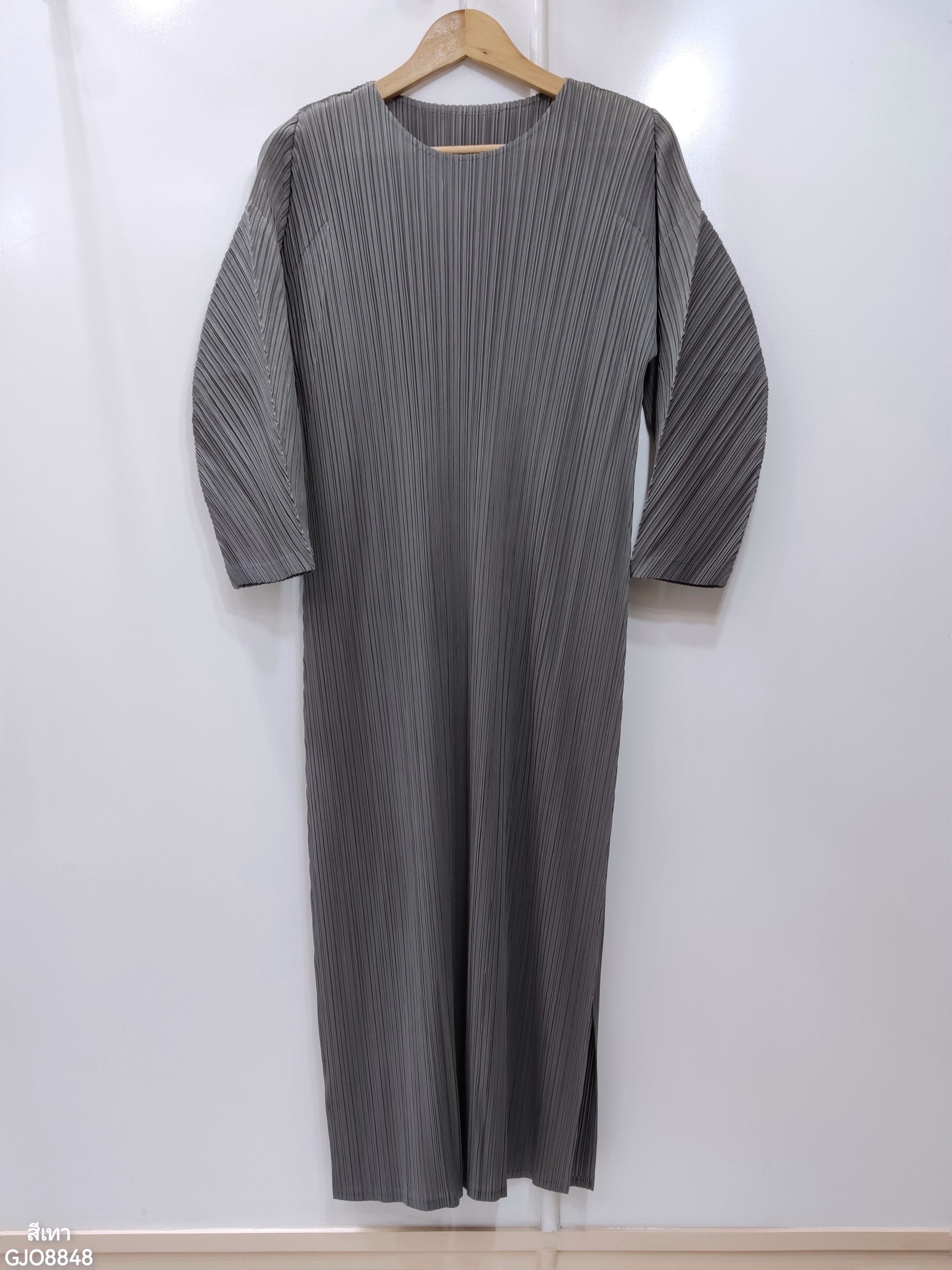 2MUAY รุ่น GJO8848 เดรสพลีทคุณภาพ LONG SLEEVE PLEATED DRESS 8 สี FREE SIZE