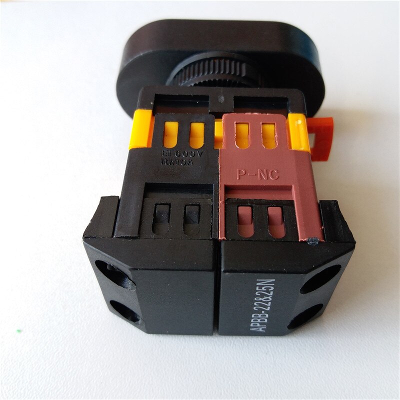 ปุ่มควบคุม กดติดปล่อยดับ start/stop Control Push Button Switch With (24V/220V LED light) Start/Stop 10A/600V APBB-22N