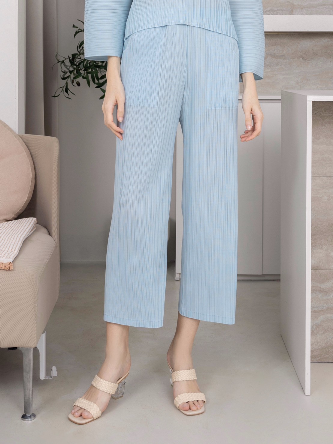 ยาว 35นิ้ว!! 2MUAY BASIC รุ่น GJO7171 กางผู้หญิง กางเกงพลีทคุณภาพ STRAIGHT PLEATED PANTS 16สี FREE SIZE