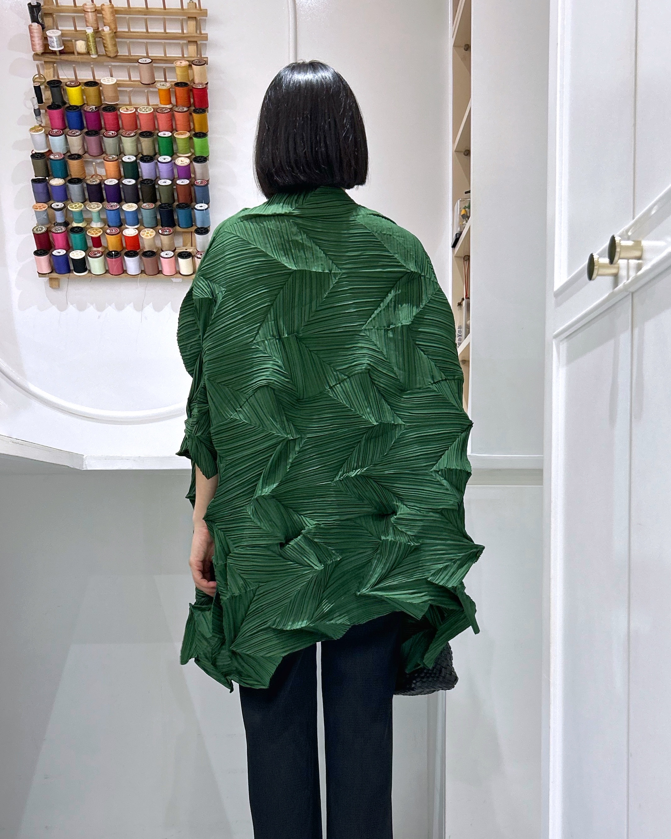 อกถึง60 ยาว31นิ้ว 2MUAY รุ่น CX6392 เสื้อพลีทคุณภาพ HIGH NECK ZIG ZAG PLEATED TOP 10 สี FREE SIZE