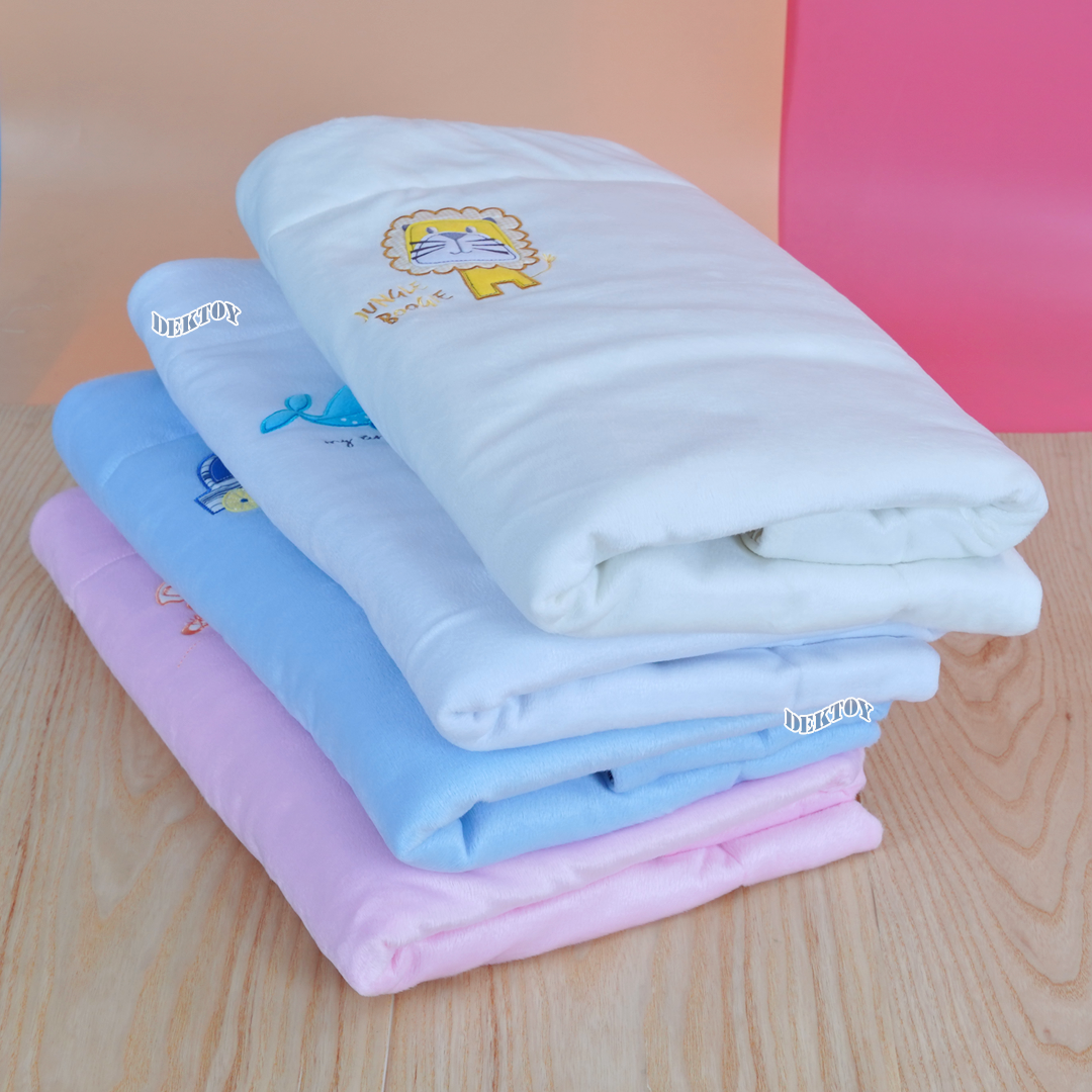 Tomtomjoyful ผ้าห่มเด็ก ผ้าห่มเวลลัว2หน้า นุ่มลื่นน่าสัมผัส 30x36นิ้ว BLK-32 สำเนา