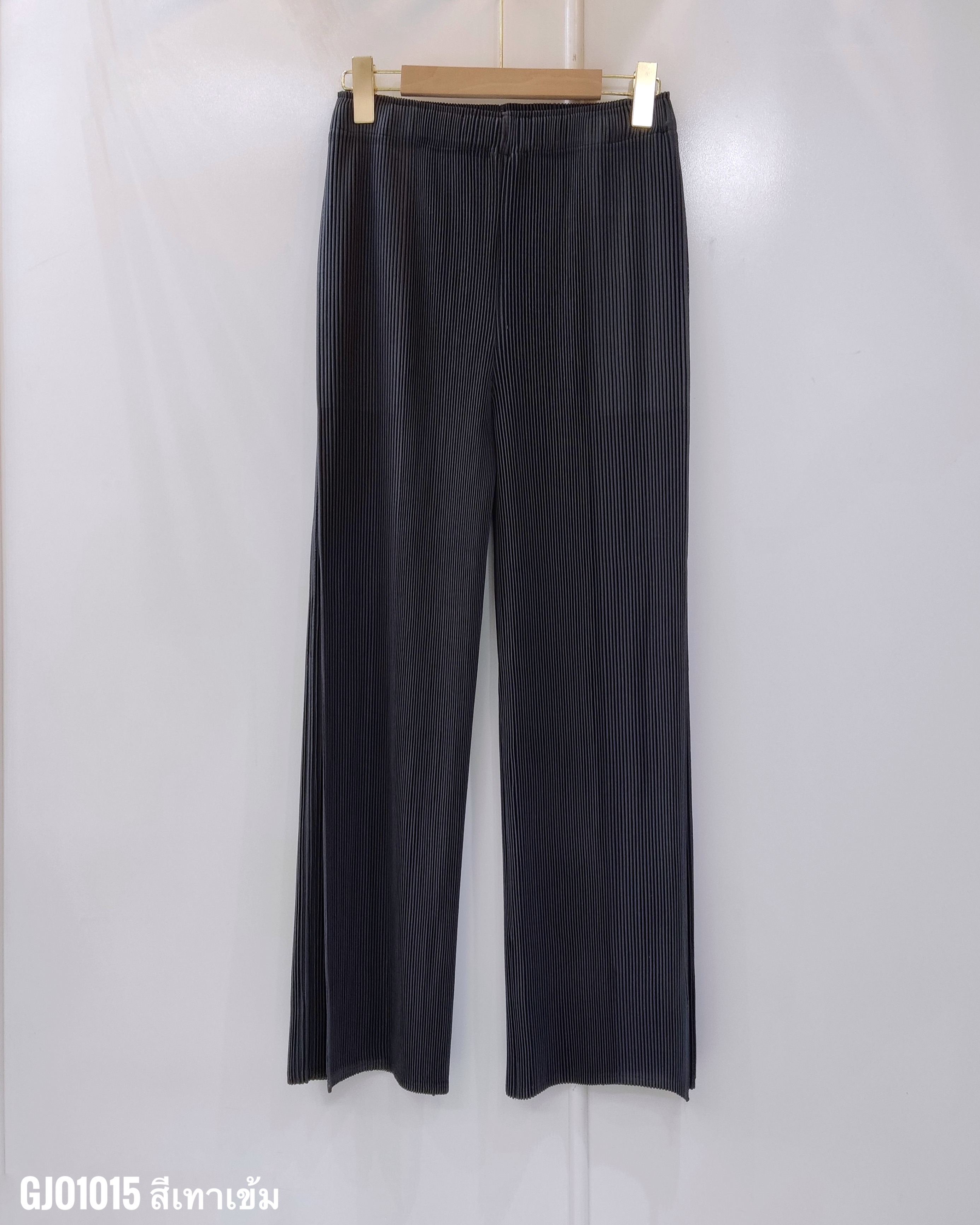 ยาว 37.5 นิ้ว 2MUAY รุ่น GJO1015 กางเกงอัดพลีท THICK DOUBLE LAYER STRAIGHT PLEAT PANTS 10 สี FREE SIZE