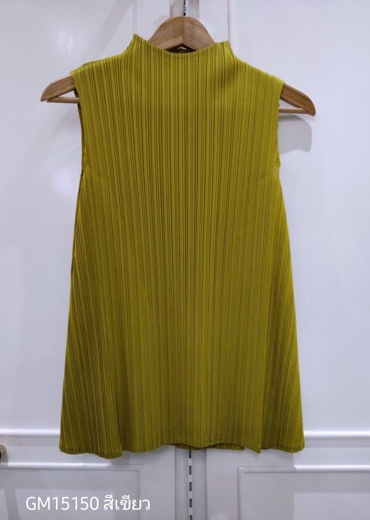 อกถึง48 2MUAY BASIC GM15150 เสื้ออัดพลีท SLEEVELESS HIGH NECK PLEATED TOP 17 สี FREE SIZE