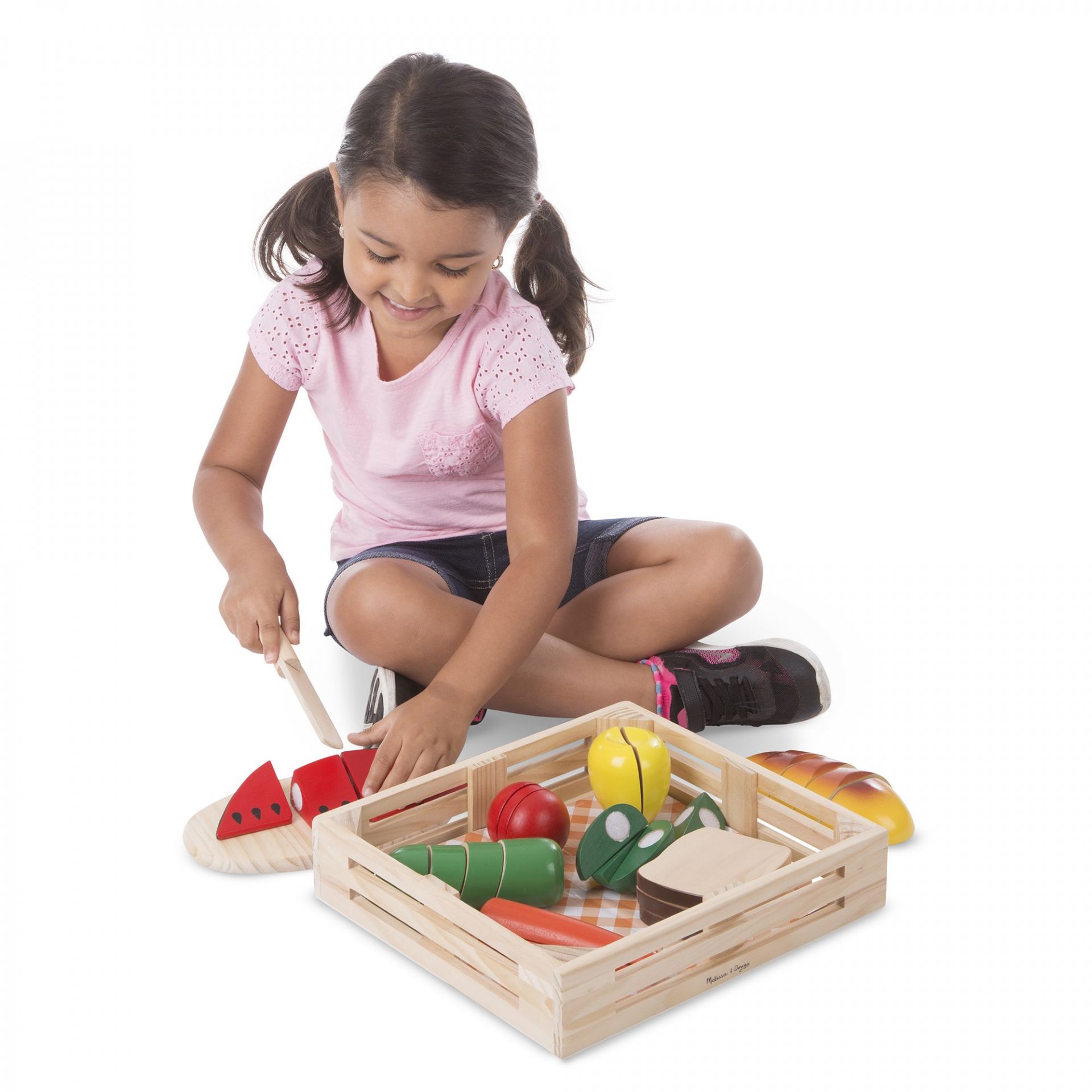 ชุดเล่นหั่นอาหาร มีเวลโคร่ตีนตุ๊กแกพร้อมมีด & ถาดไม้ Melissa & Doug Cutting Food รุ่น 0487 ของเล่นเสริมพัฒนาการเด็ก