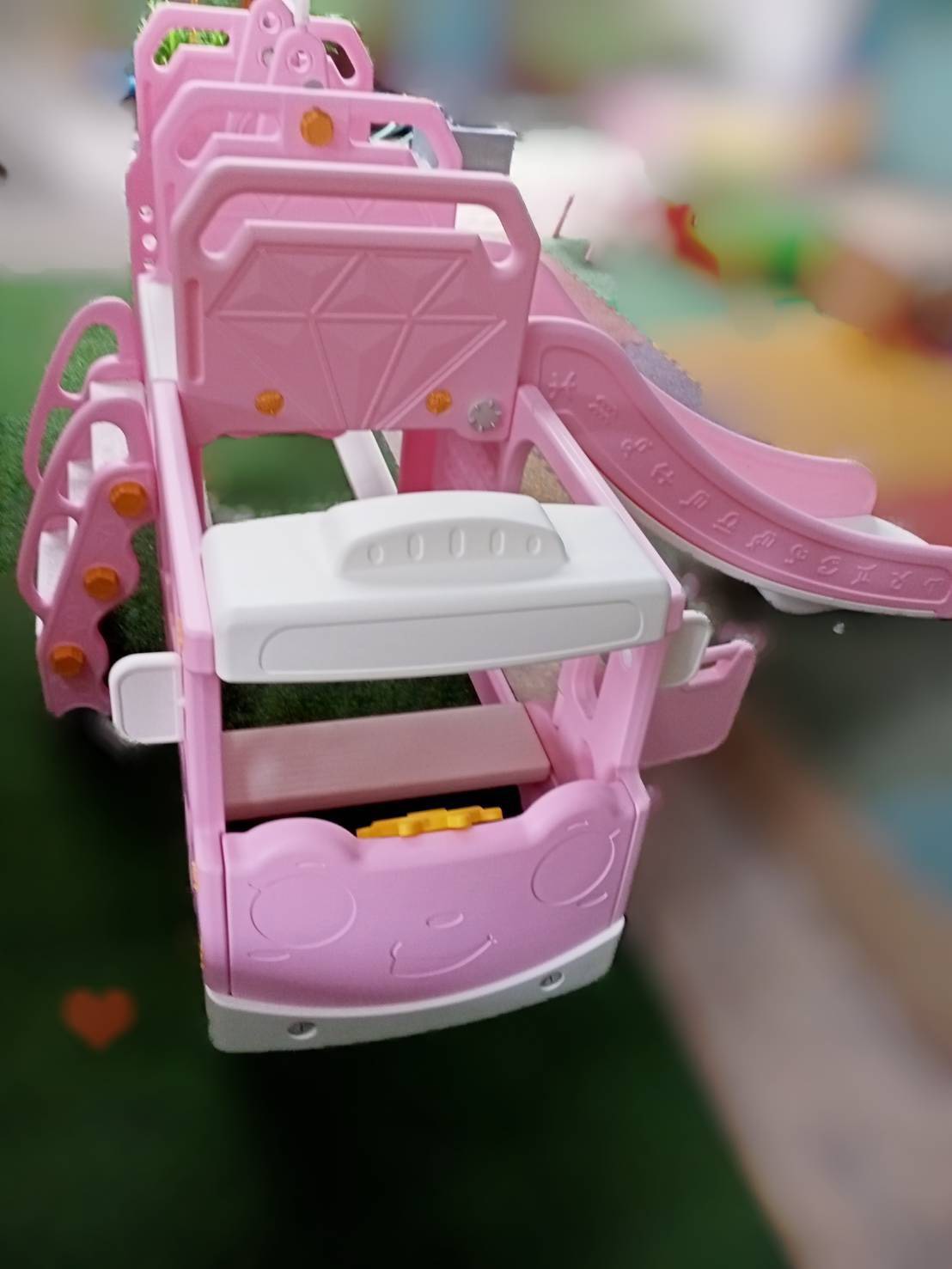 สไลเดอร์รสบัส 3in1 สีชมพู รถบัสสไลเดอร์ เครื่องเล่นสนาม รถของเล่น พร้อมส่ง