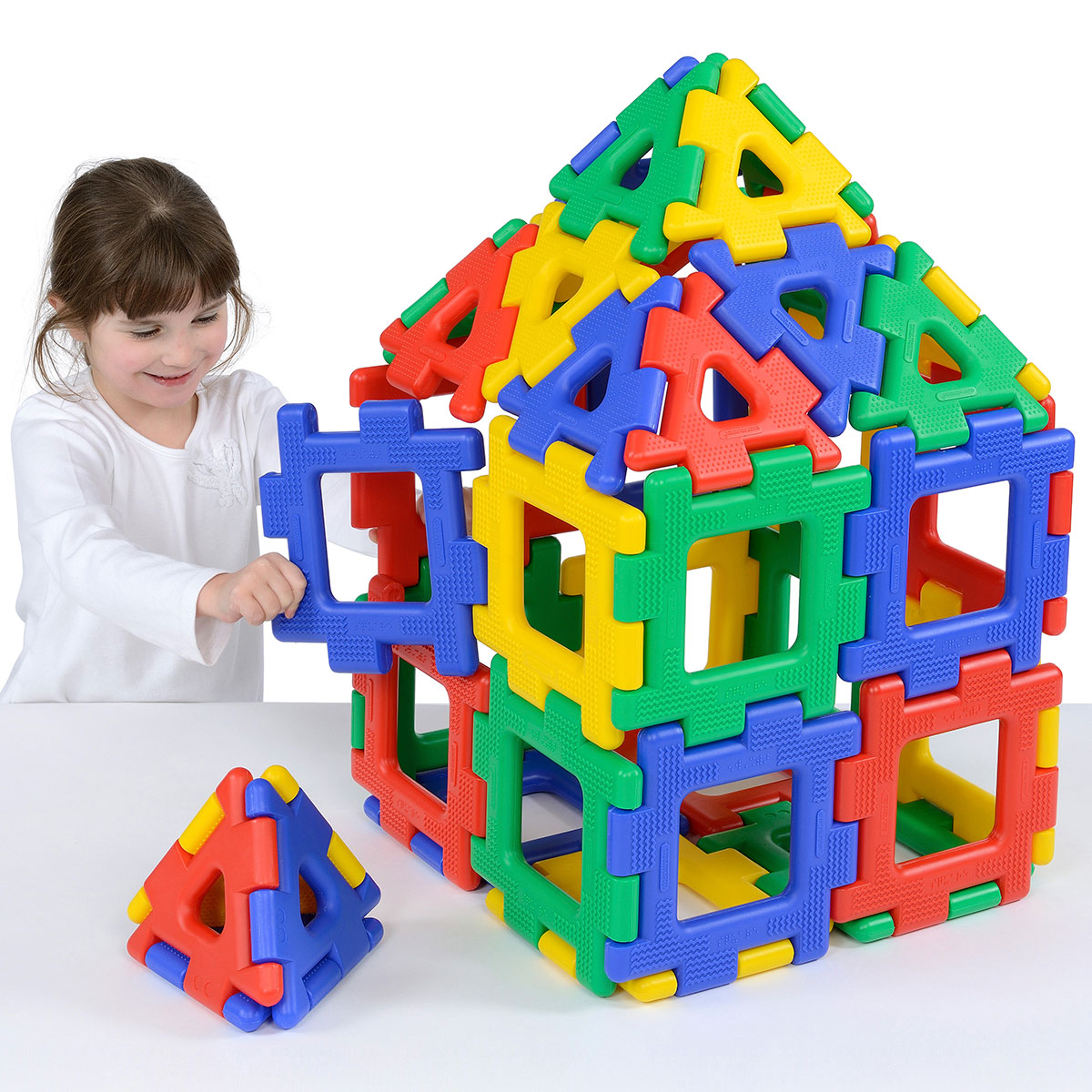 Giant Polydron 40 ชิ้น เลโก้ ตัวต่อ พลาสติกหนา บล็อคยักษ์ ของเล่นเด็ก ของเล่นเสริมพัฒนาการ ของเล่นเสริมพัฒนาการเด็กอนุบาล สื่อการสอน พร้อมส่งในไทย
