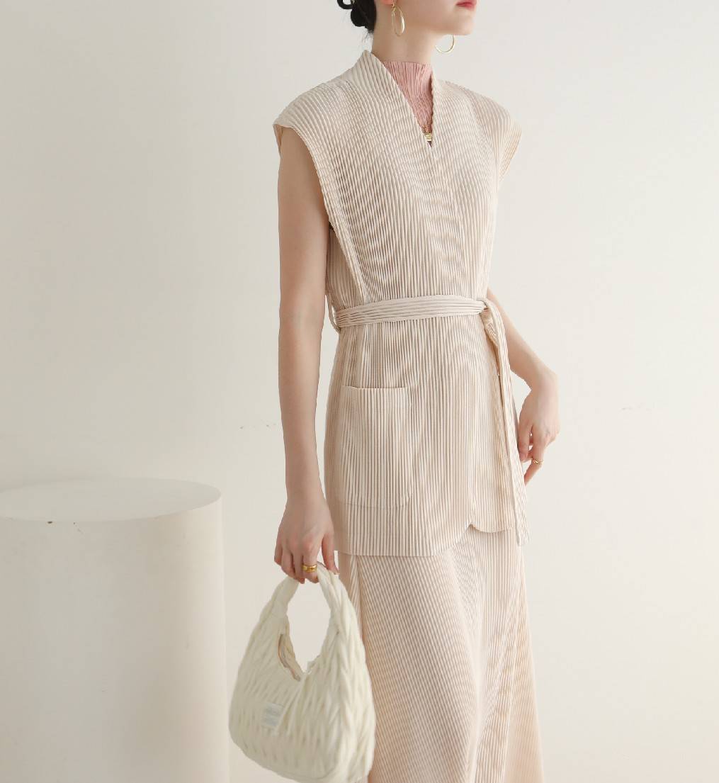 2MUAY รุ่น GJO8760 THICK WAIST TIE PLEAT CARDIGAN เสื้อคลุมผู้หญิง เสื้อคลุมพลีทคุณภาพ 8สี FREE SIZE