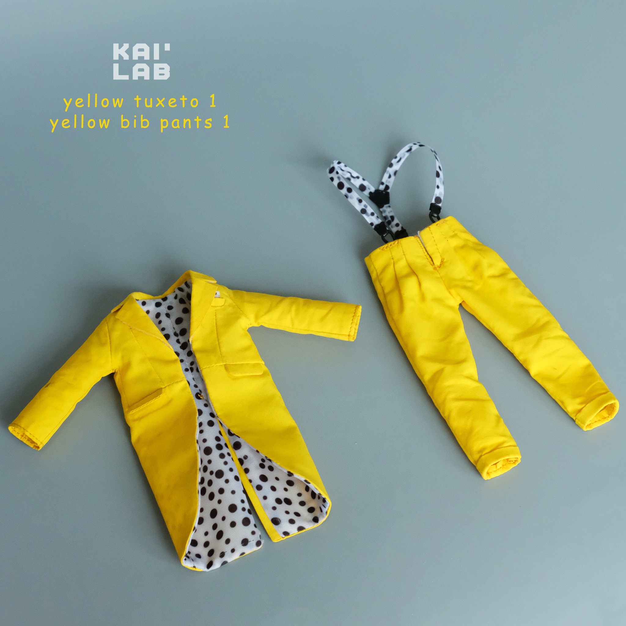 [สั่งจอง]Kai lab 1/12 : Yellow Classic Tuxedo Suit for MEZCO (เฉพาะชุด 2 ชิ้น *ไม่รวมบอดี้)