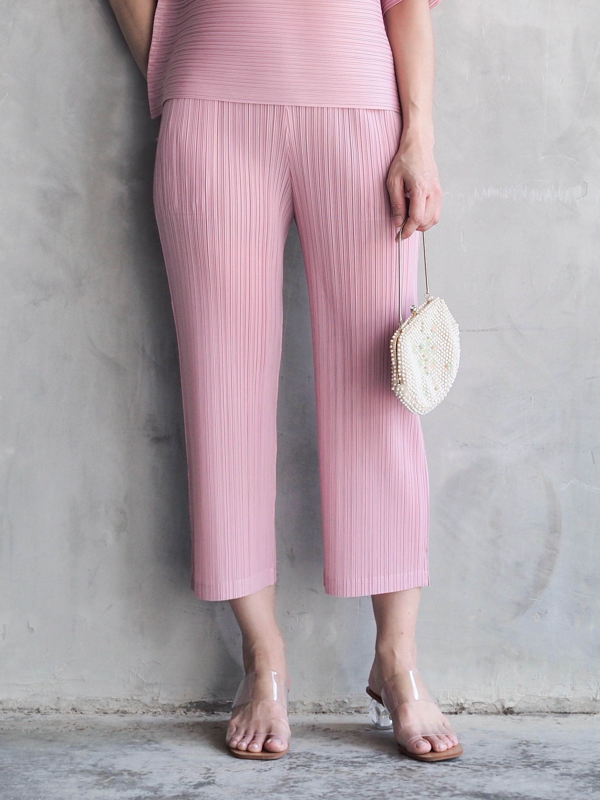 ยาว34นิ้ว! 2MUAY รุ่น GJO7573-9 กางเกงอัดพลีทคุณภาพ STRAIGHT LEG PLEATED PANT 7 สี FREE SIZE