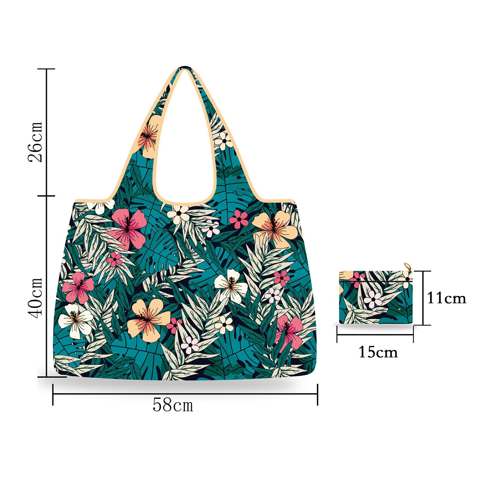 กระเป๋าผ้า Set-2 ถุงช็อปปิ้งกันน้ำพับได้ ใบใหญ่ 56x41+26cm พับเก็บได้ ถุงผ้าใส่ของ มีหลายลาย สีสันสวยงาม