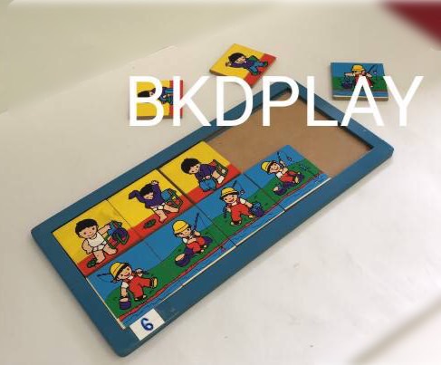 ภาพลำดับเรื่องราวต่อเนื่องชุดเด็กเก็บของ แต่งตัว , ของเล่นไม้, ของเล่นเสริมพัฒนาการ, ของเล่นเด็กอนุบาล, สื่อการสอนเด็กอนุบาล