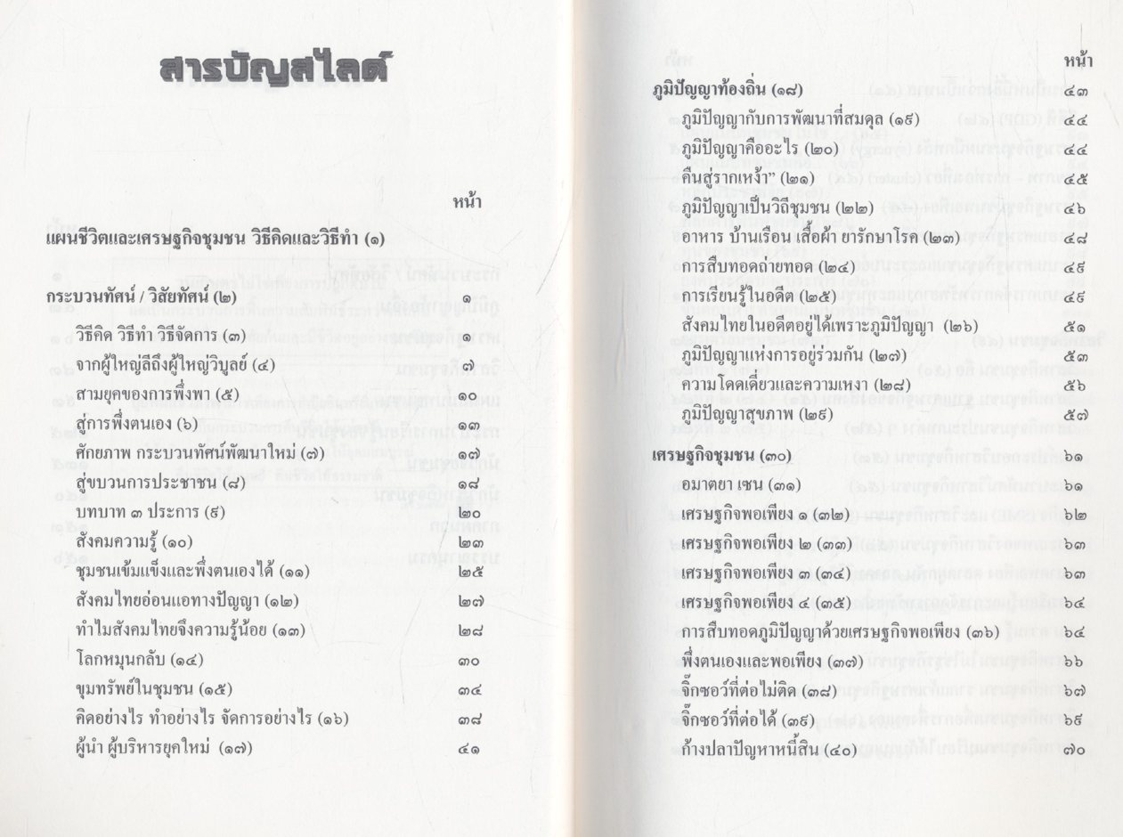 วิธีคิดและวิธีทำ แผนชีวิต เศรษฐกิจชุมชน