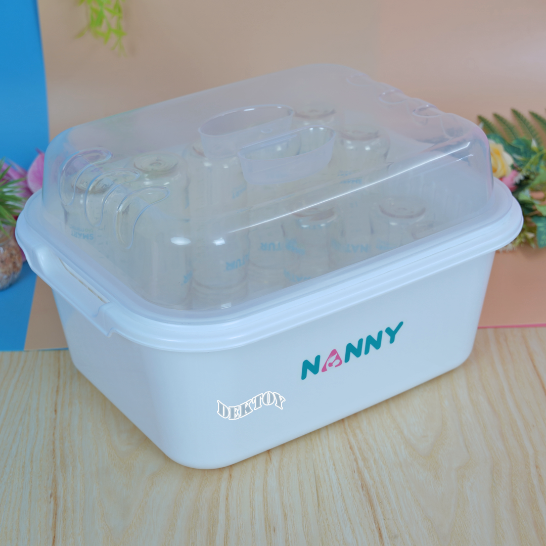 NANNY แนนนี่ ที่คว่ำขวดนมมีฝาปิดแนนนี่ N216 สีขาวล้วน