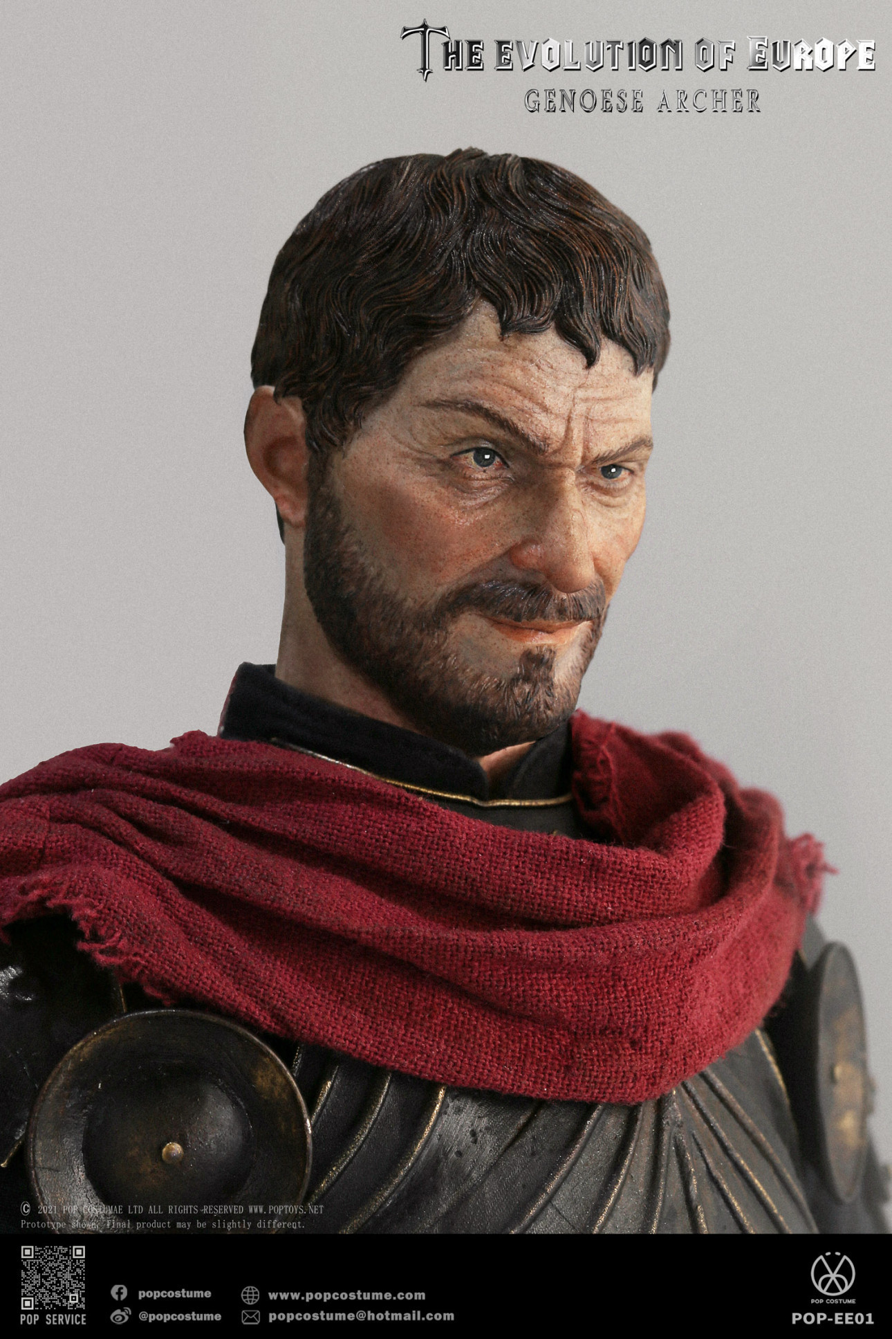 [สั่งจอง]POP COSTUME EE01 1/6 : The Evolution of Europe - Battle of Crécy 1346 French mercenaries-- Genoese crossbowmen Captain