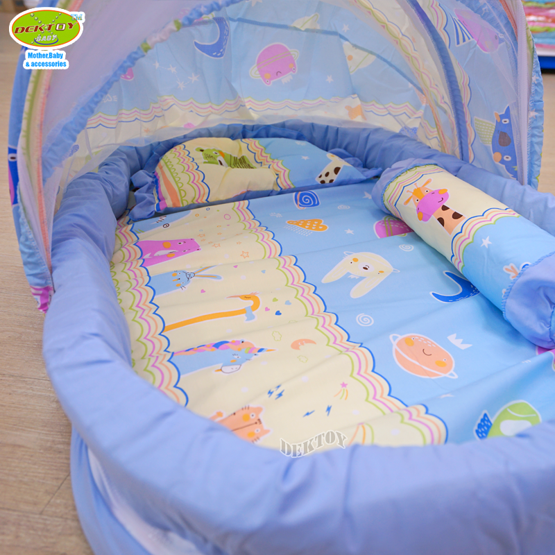 ที่นอนเด็ก+มุ้งครอบ มุ้ง เบาะที่นอน เเละขอบกั้น