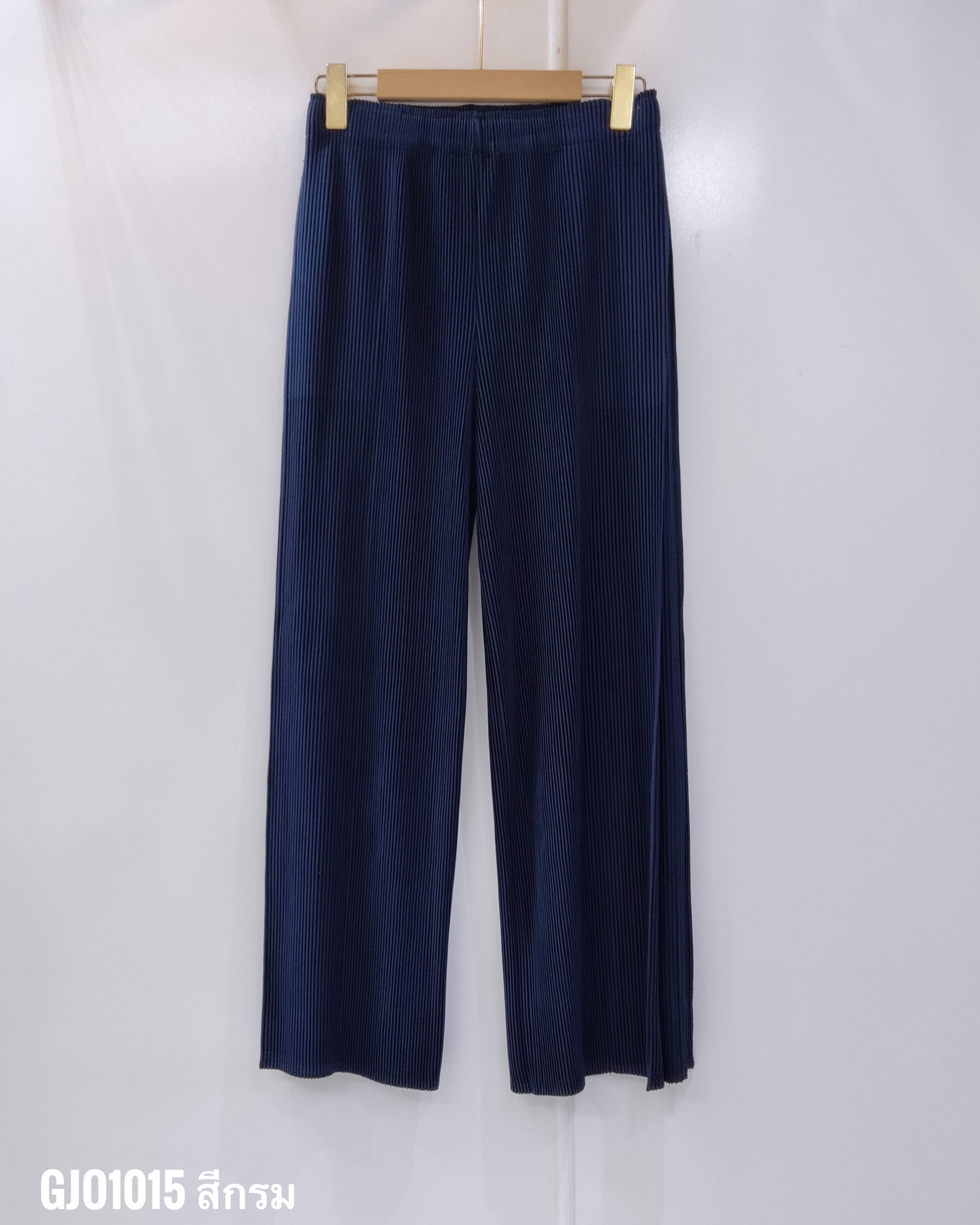 ยาว 37.5 นิ้ว 2MUAY รุ่น GJO1015 กางเกงอัดพลีท THICK DOUBLE LAYER STRAIGHT PLEAT PANTS 10 สี FREE SIZE