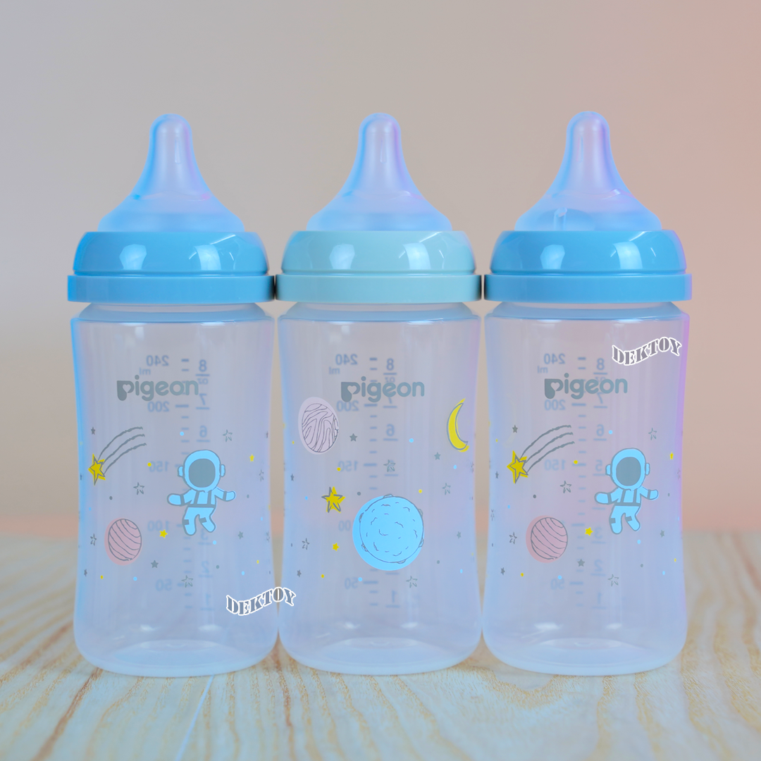 Pigeon พีเจ้น ขวดนมพีเจ้น PPคอกว้าง สีขาวขุ่น รุ่น GALAXY 8ออนซ์ แพค3ขวด