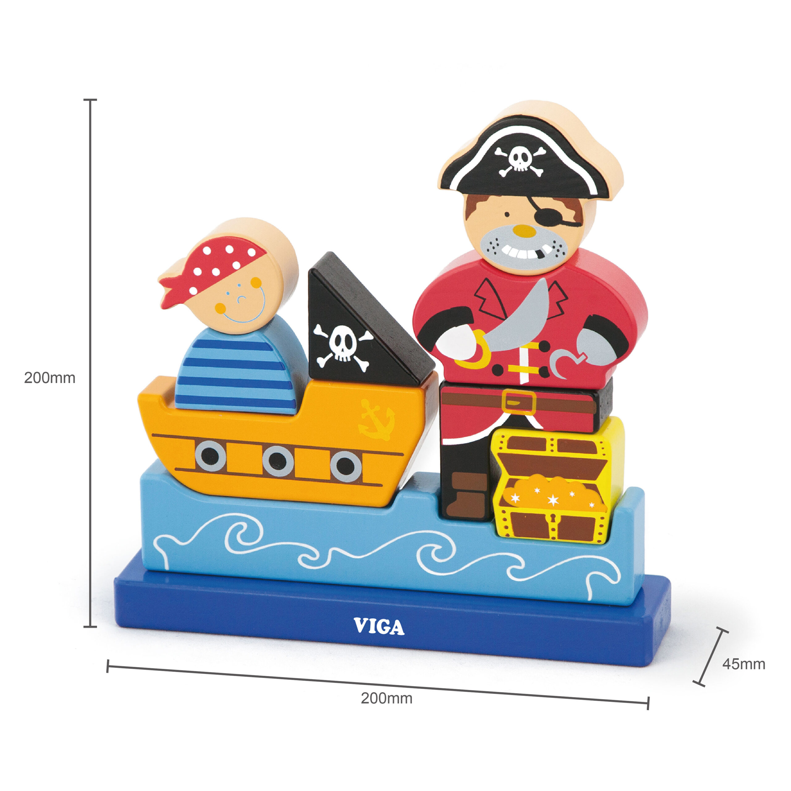 ชุดบล็อกไม้แม่เหล็กโจรสลัด , ของเล่นไม้, ของเล่นเสริมพัฒนาการ, ของเล่นเด็กอนุบาล, สื่อการสอนเด็กอนุบาล