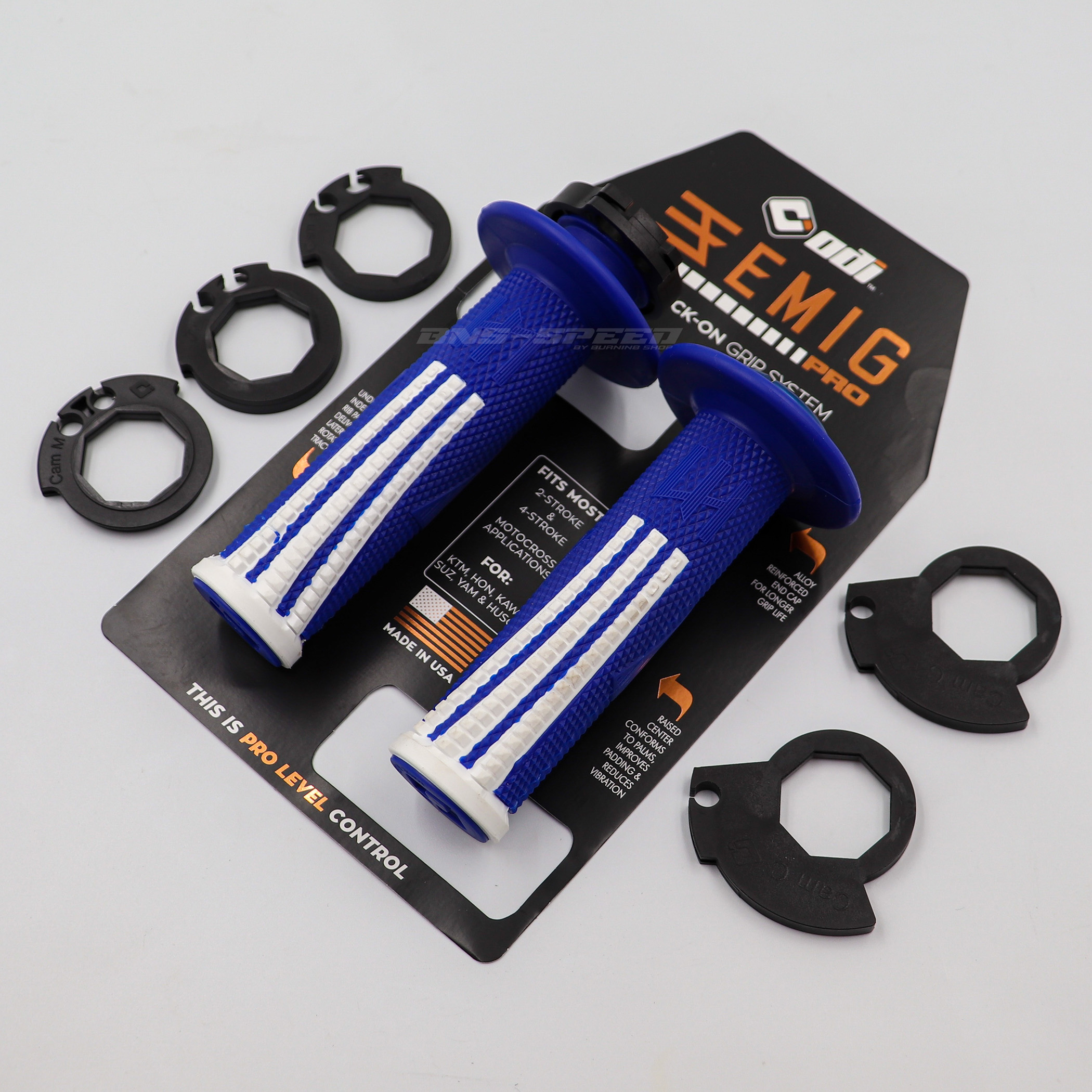 ปลอกแฮนด์ ODI Grip Emig Pro V2 Lock-On Blue/White