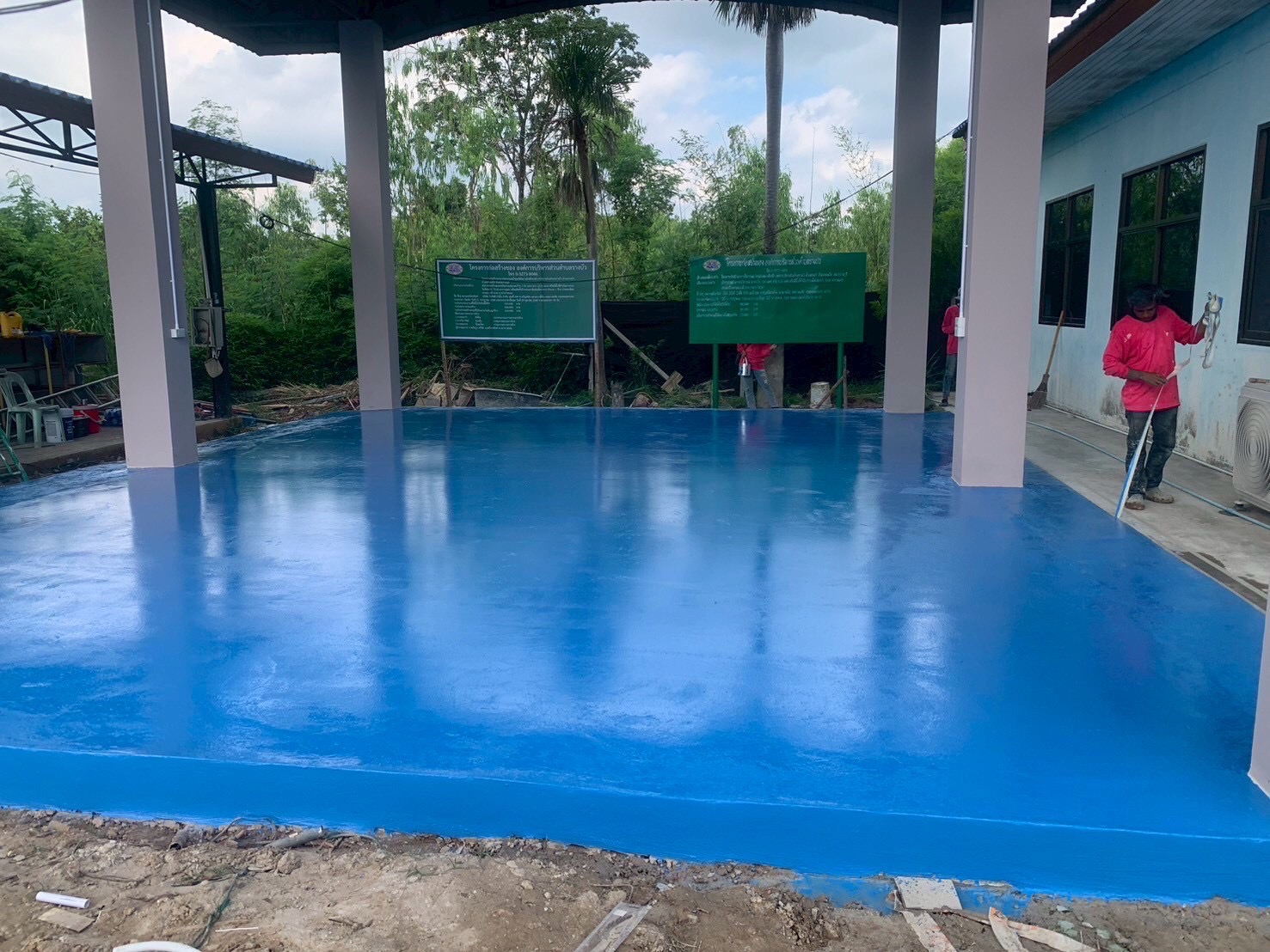 งานก่อสร้างอาคารกิจกรรมหน้าเสาธงศูนย์พัฒนาเด็กเล็ก