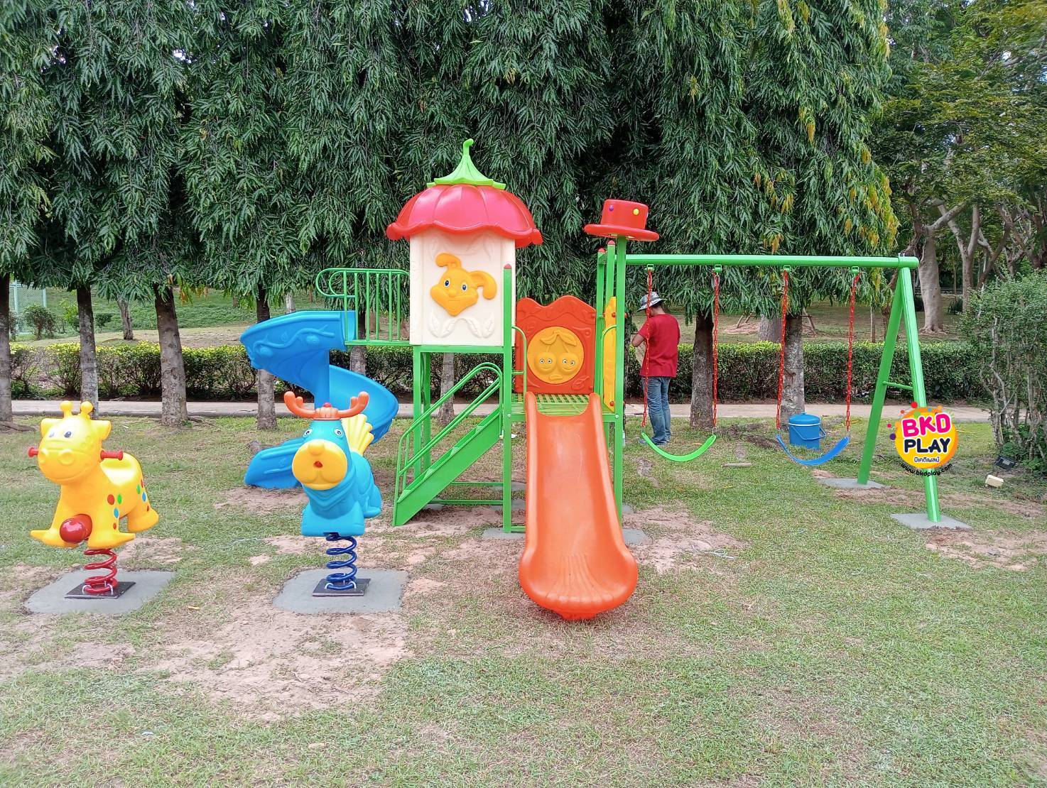 เครื่องเล่นสนาม ชุดบ้านมะเขือเทศ,สไลเดอร์, กระดานลื่น, ของเล่น,ครุภัณฑ์สนามเด็กเล่น, สพฐ,โครงการโรงเรียนประชารัฐ